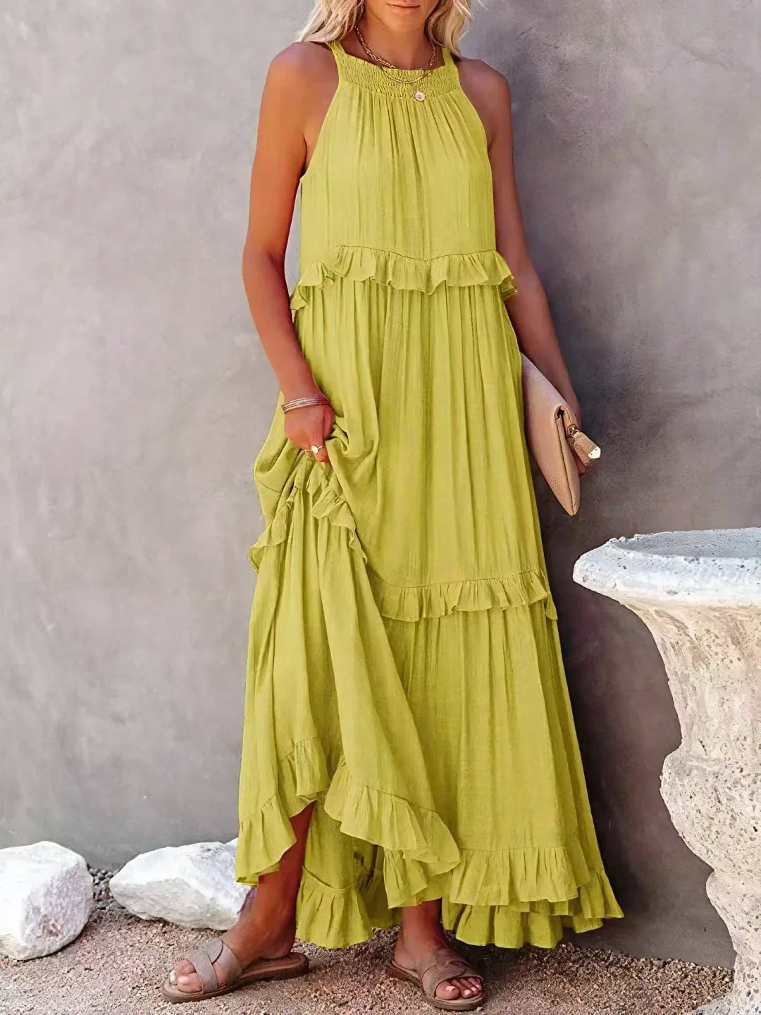 Megan | Elegant Ruffle Maxi Dress