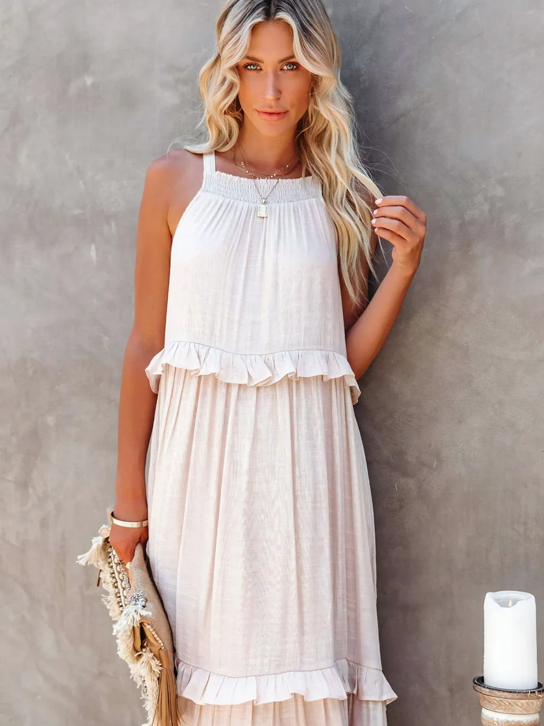 Megan | Elegant Ruffle Maxi Dress