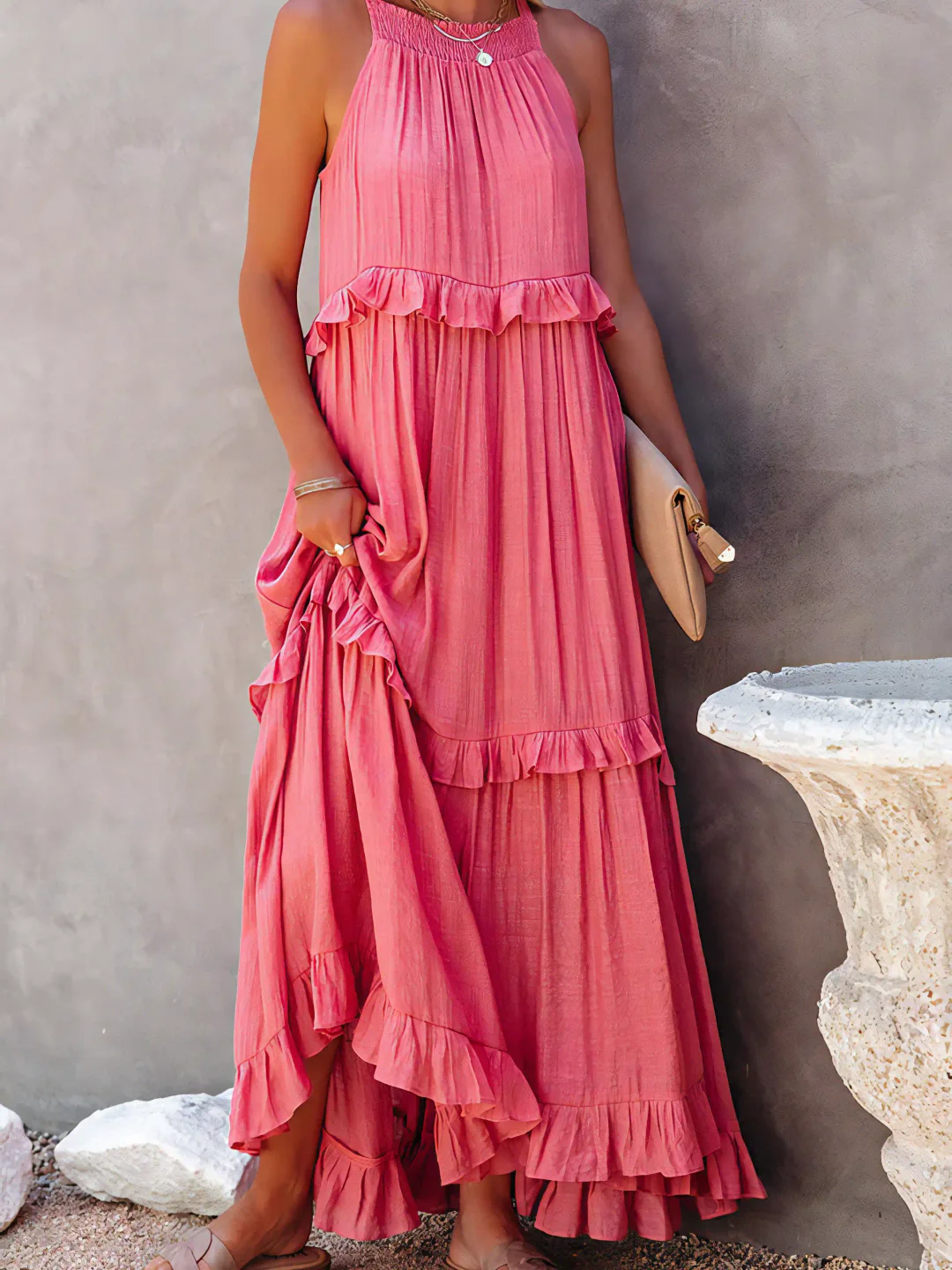 Megan | Elegant Ruffle Maxi Dress