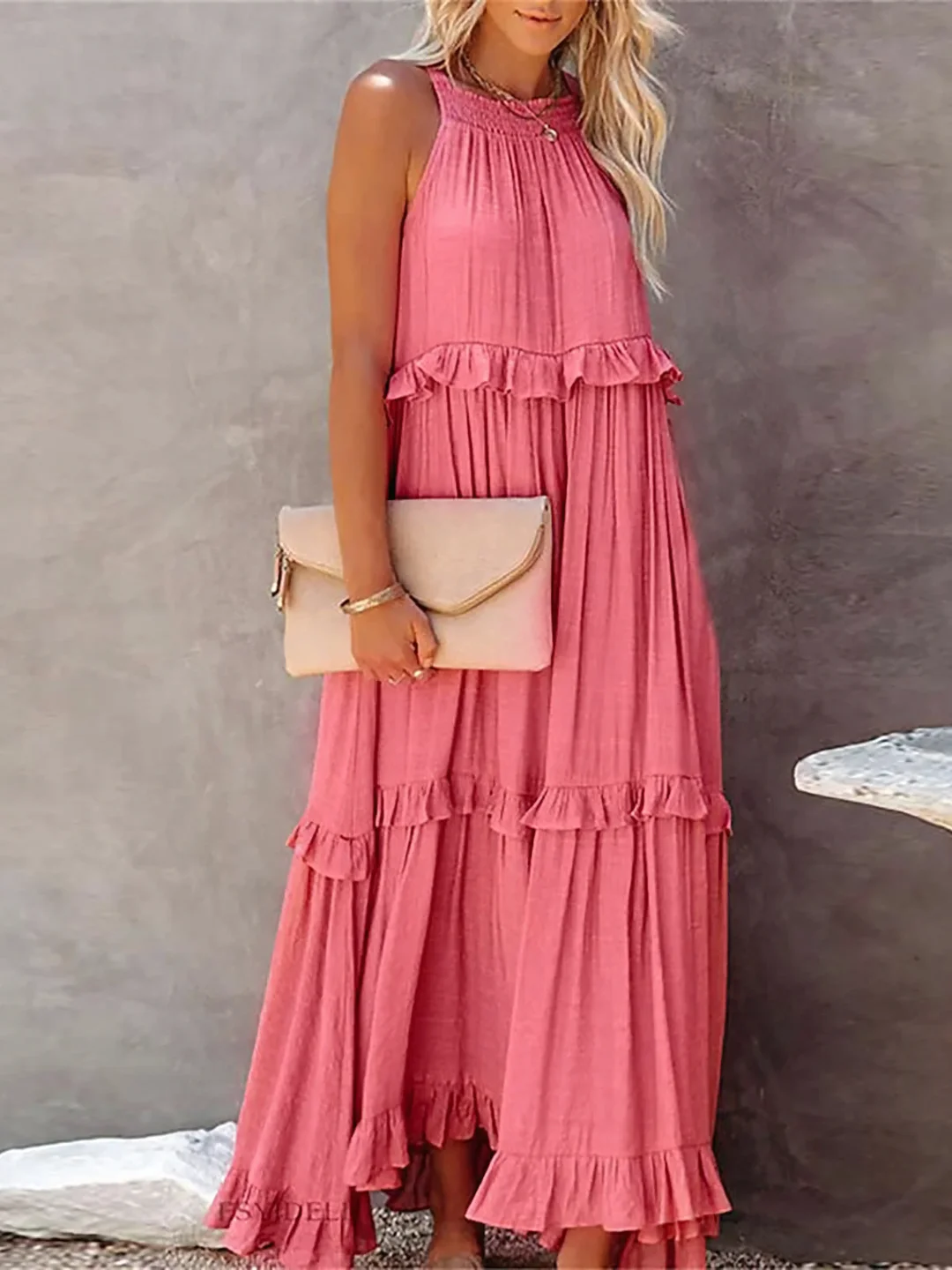 Megan | Elegant Ruffle Maxi Dress
