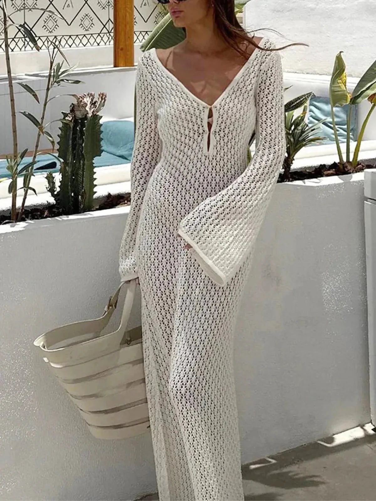 Backless Knit Maxi Dress