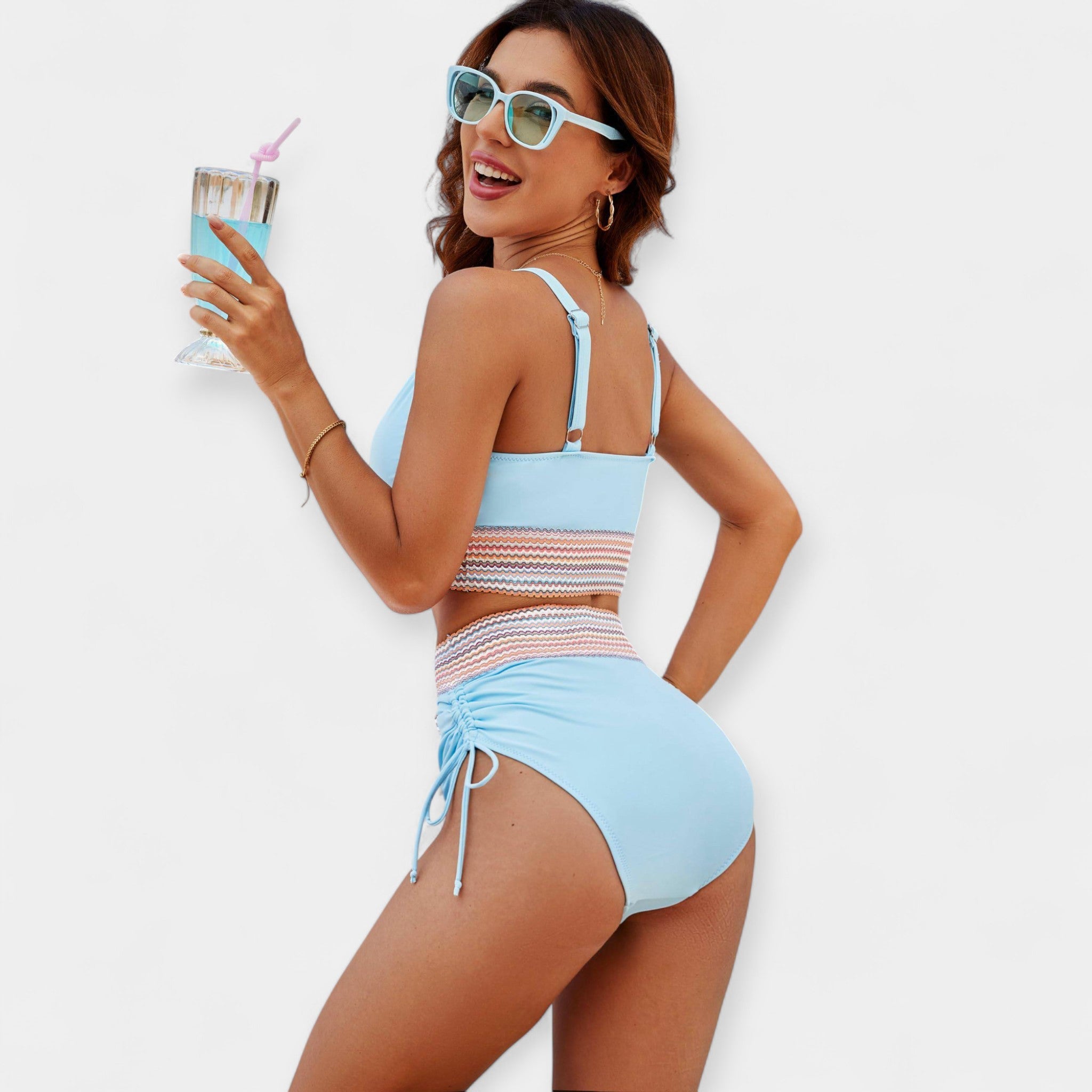 Bikini cu talie înaltă și burete