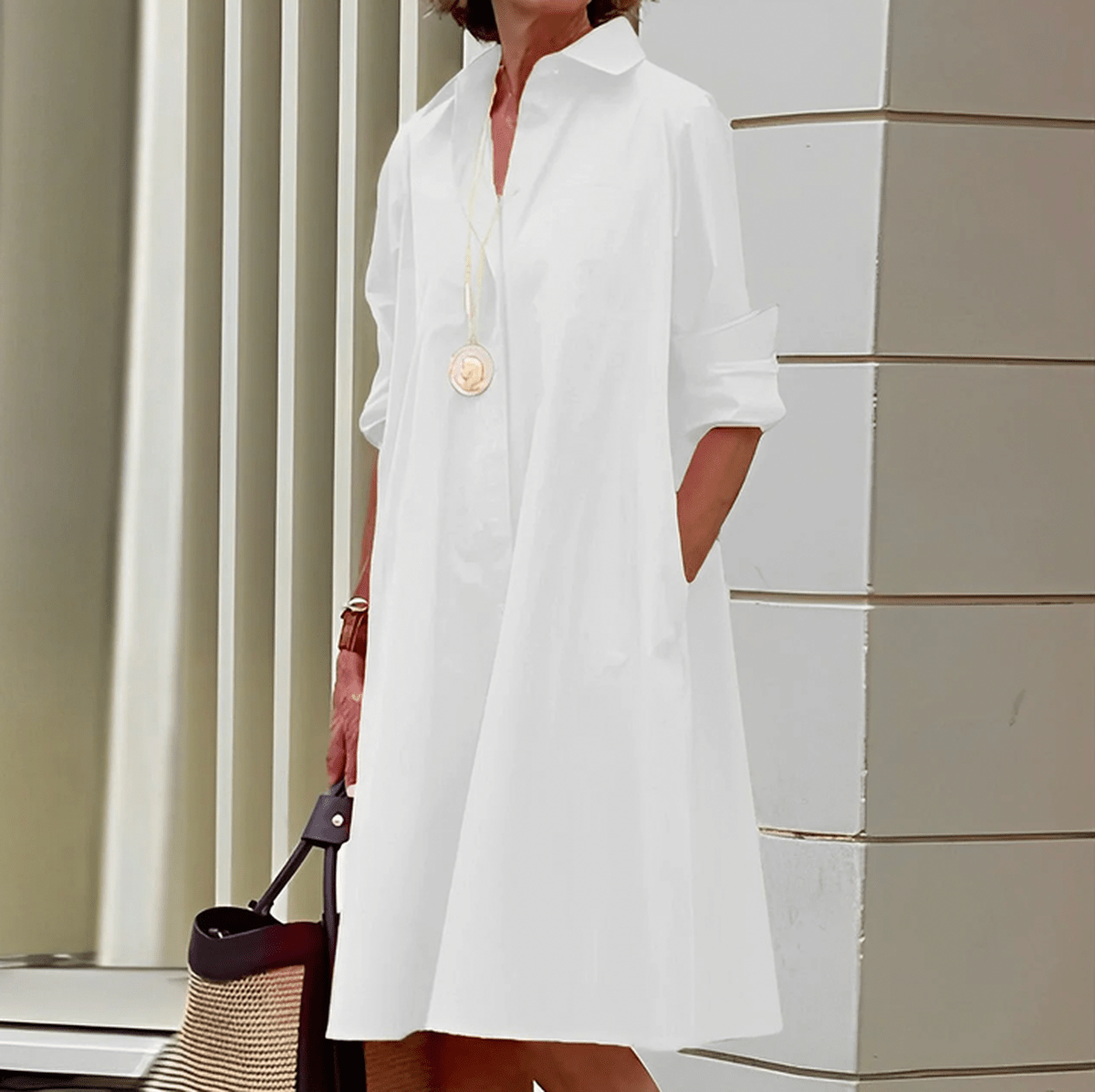 Classic Elegant Blouse Dress With Breathable Fabric