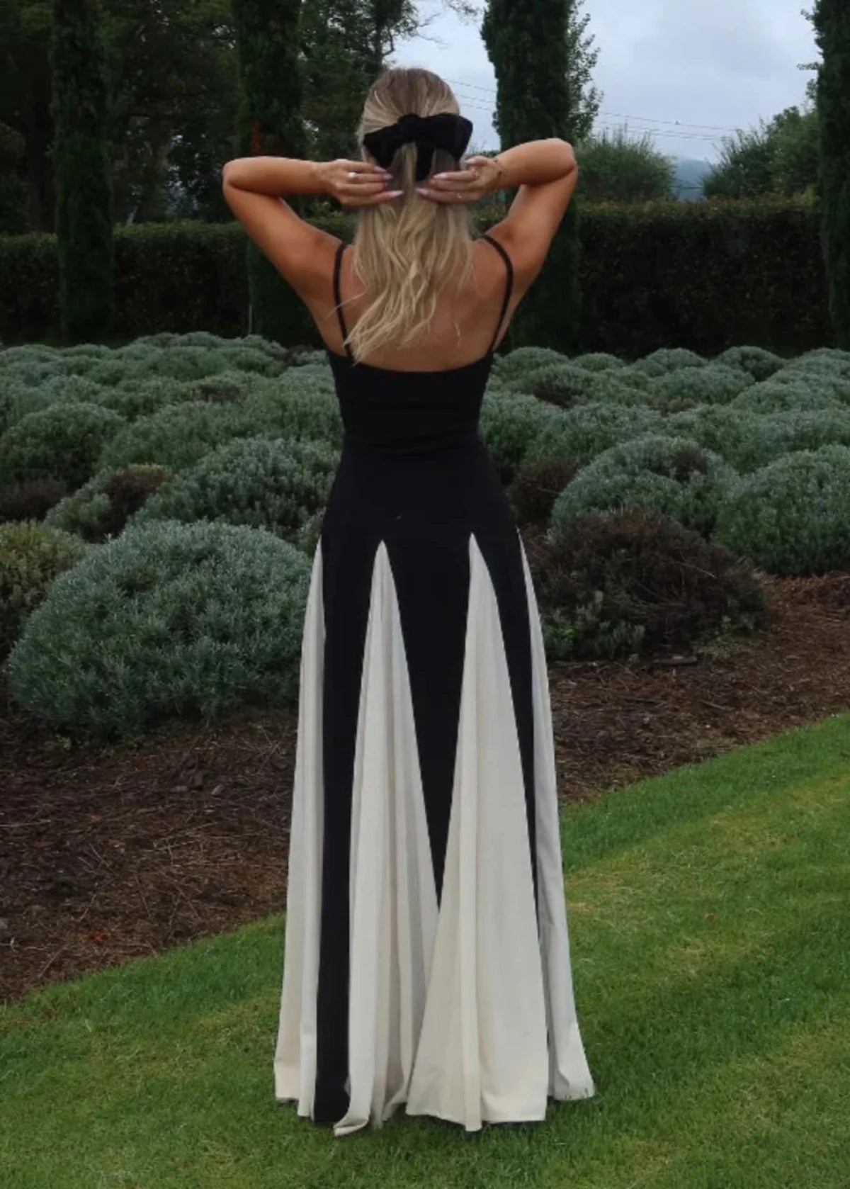 Color Block Spaghetti Strap Maxi Dress