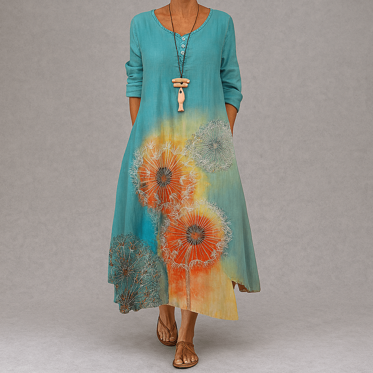 Eco-Friendly A-Line Dress With Defined Waist