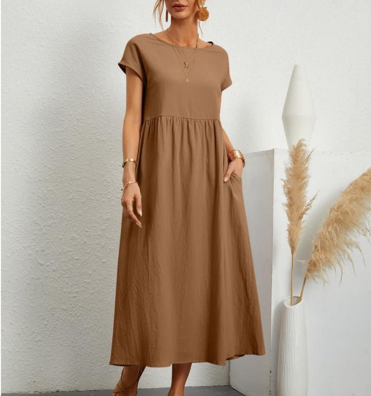 Elegant Summer Dress For Women - Breathable Cotton Polyester, Versatile Chic Style