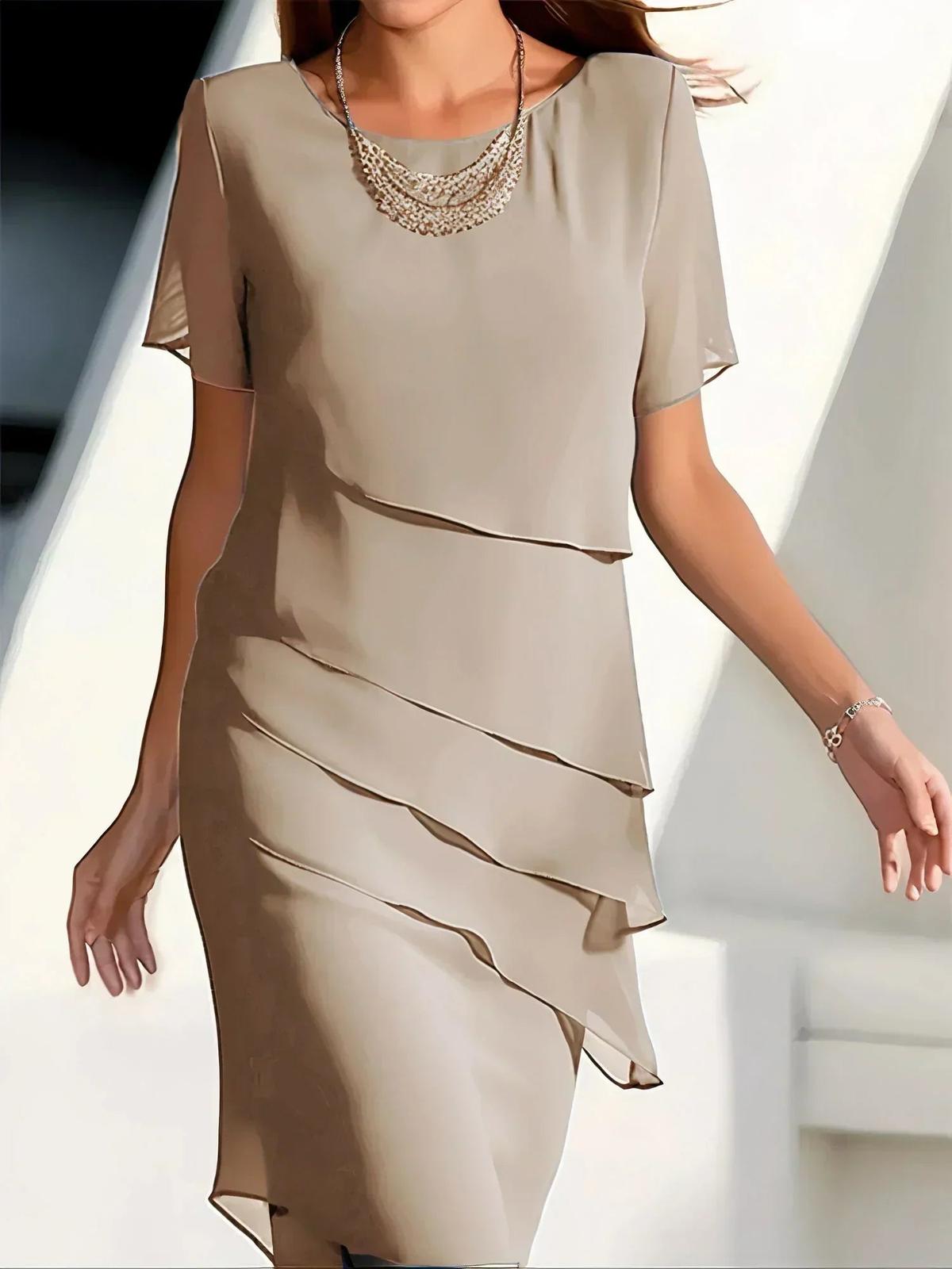 Elegant Women's Shaping Midi Dress With Tailored Fit