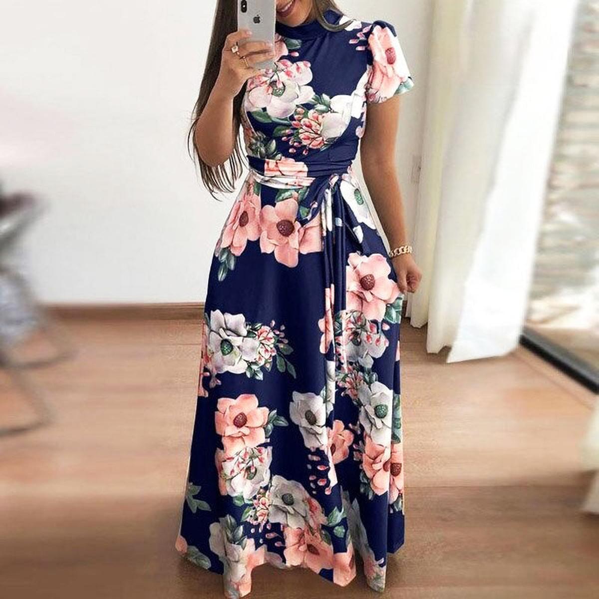 Floral Spring Dress With Flowing Silhouette