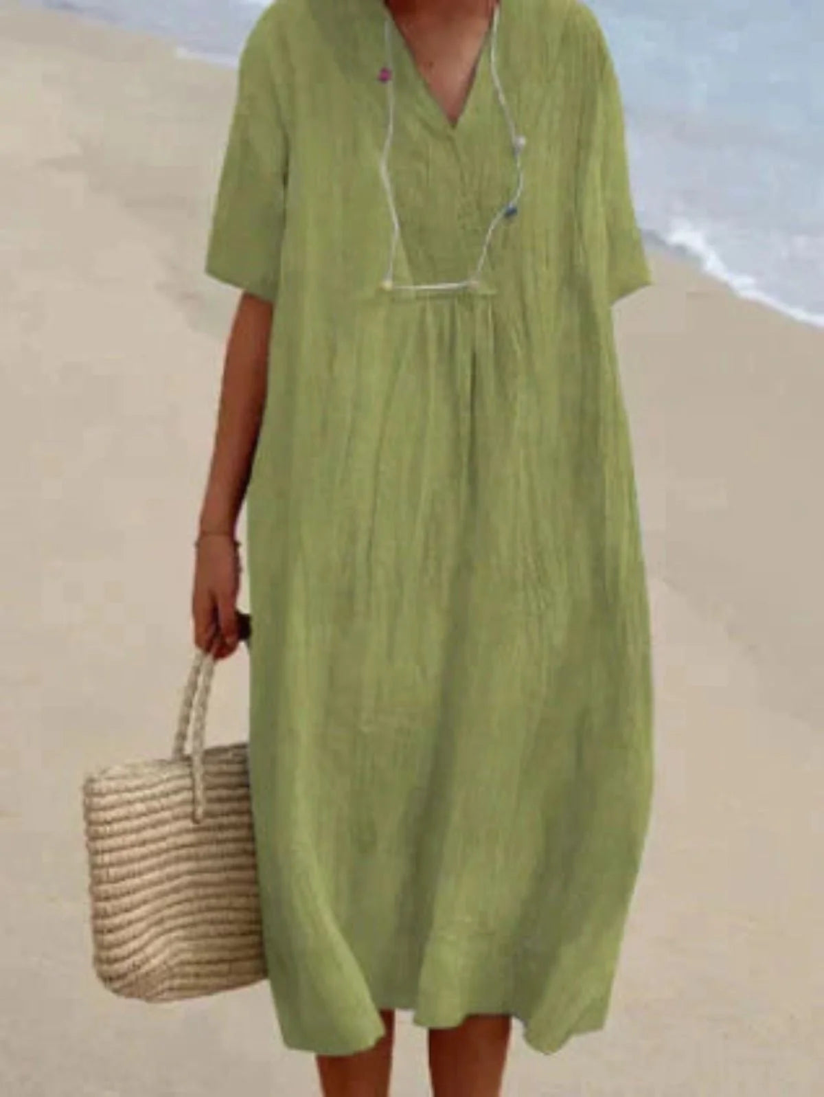Linen Blend Breathable Long Dress