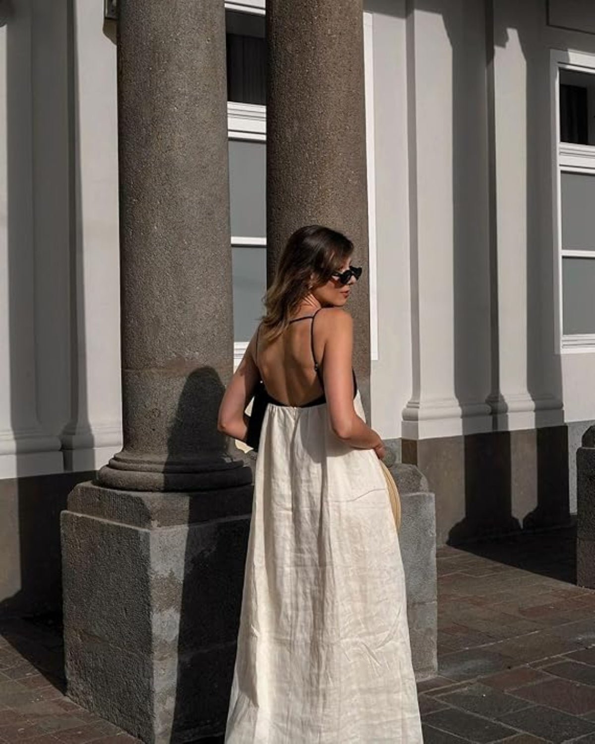 Open Back Pocket Maxi Dress