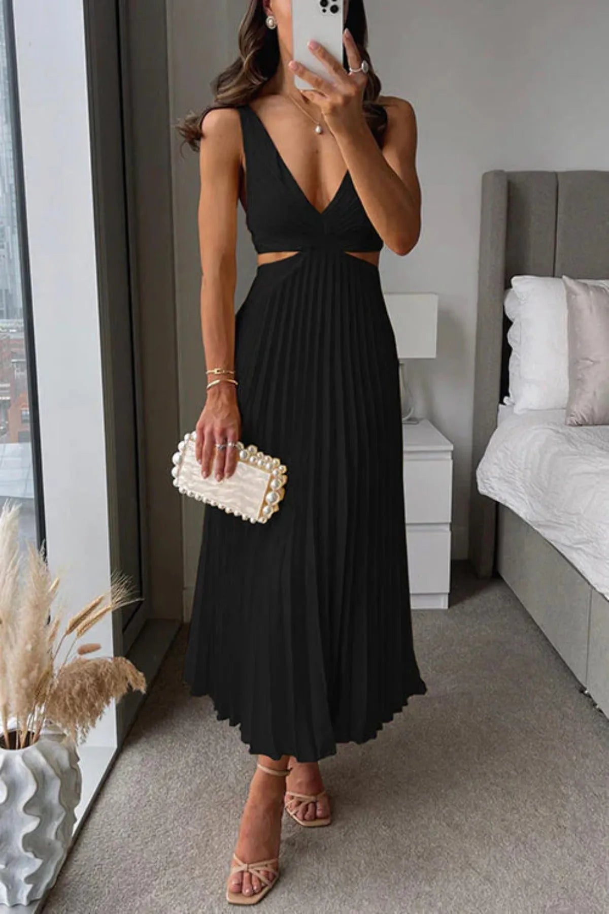 Pleated Maxi Dress