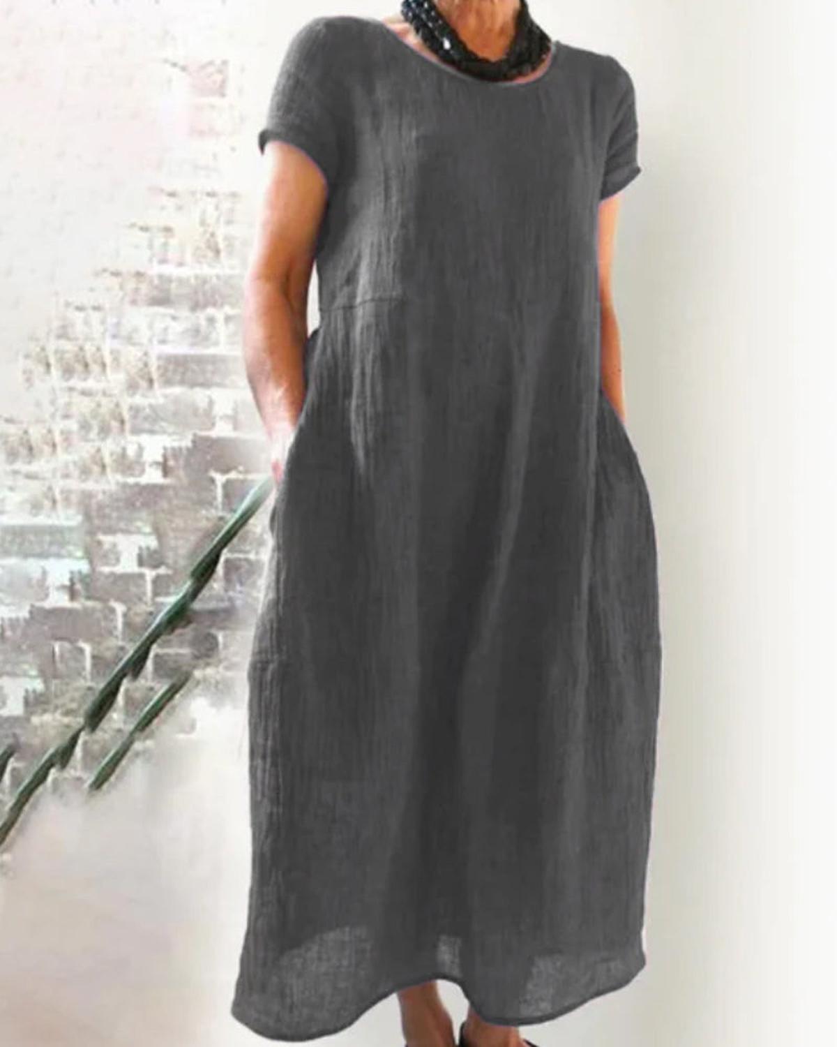 Relaxed Fit Midi Dress For Women - Versatile Casual Wear