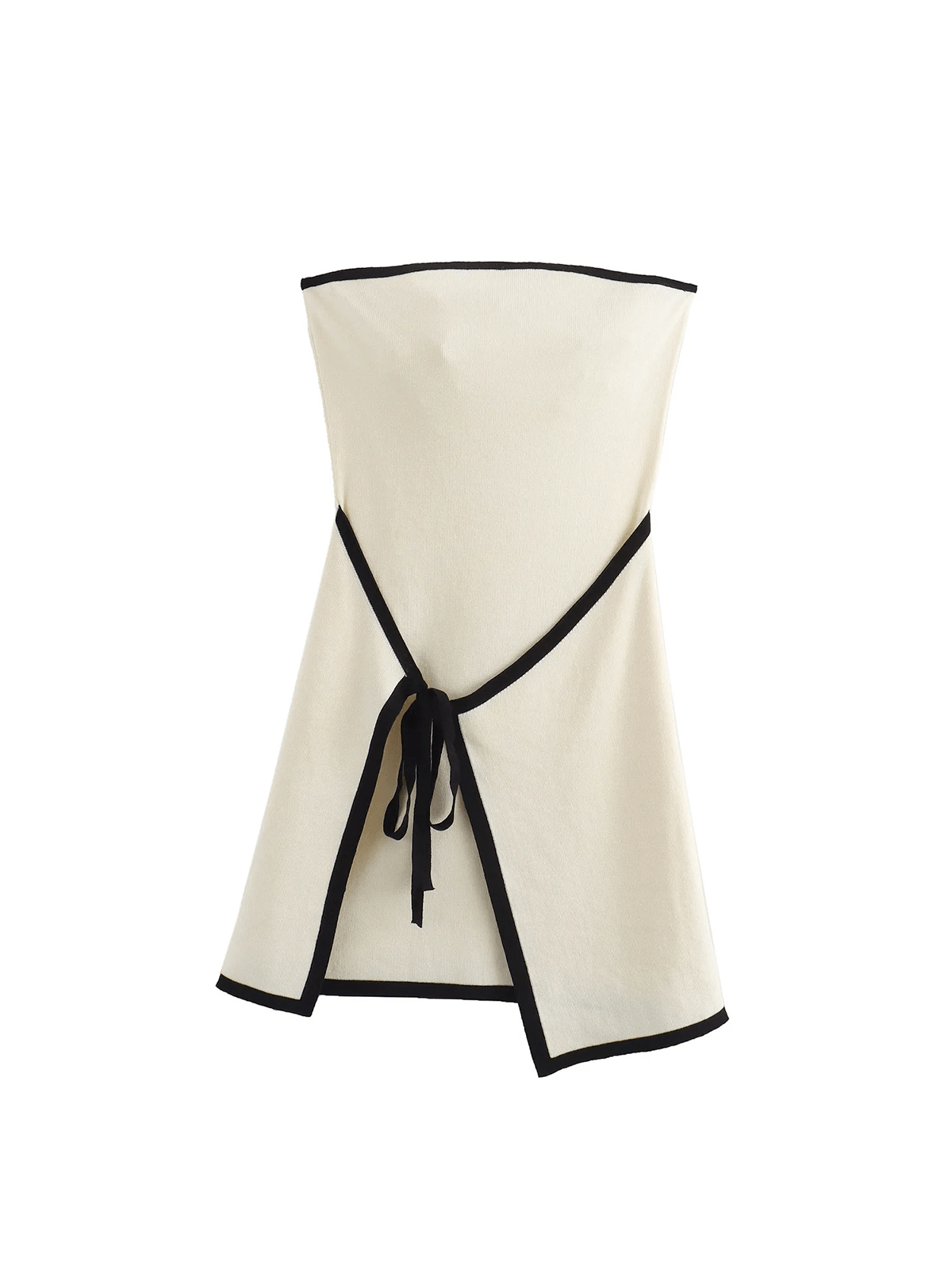 Strapless Tie Waist Fitted Mini Dress