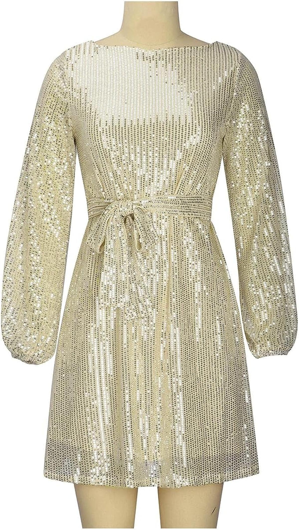 Women's Loose Mini Party Dress With Sequins