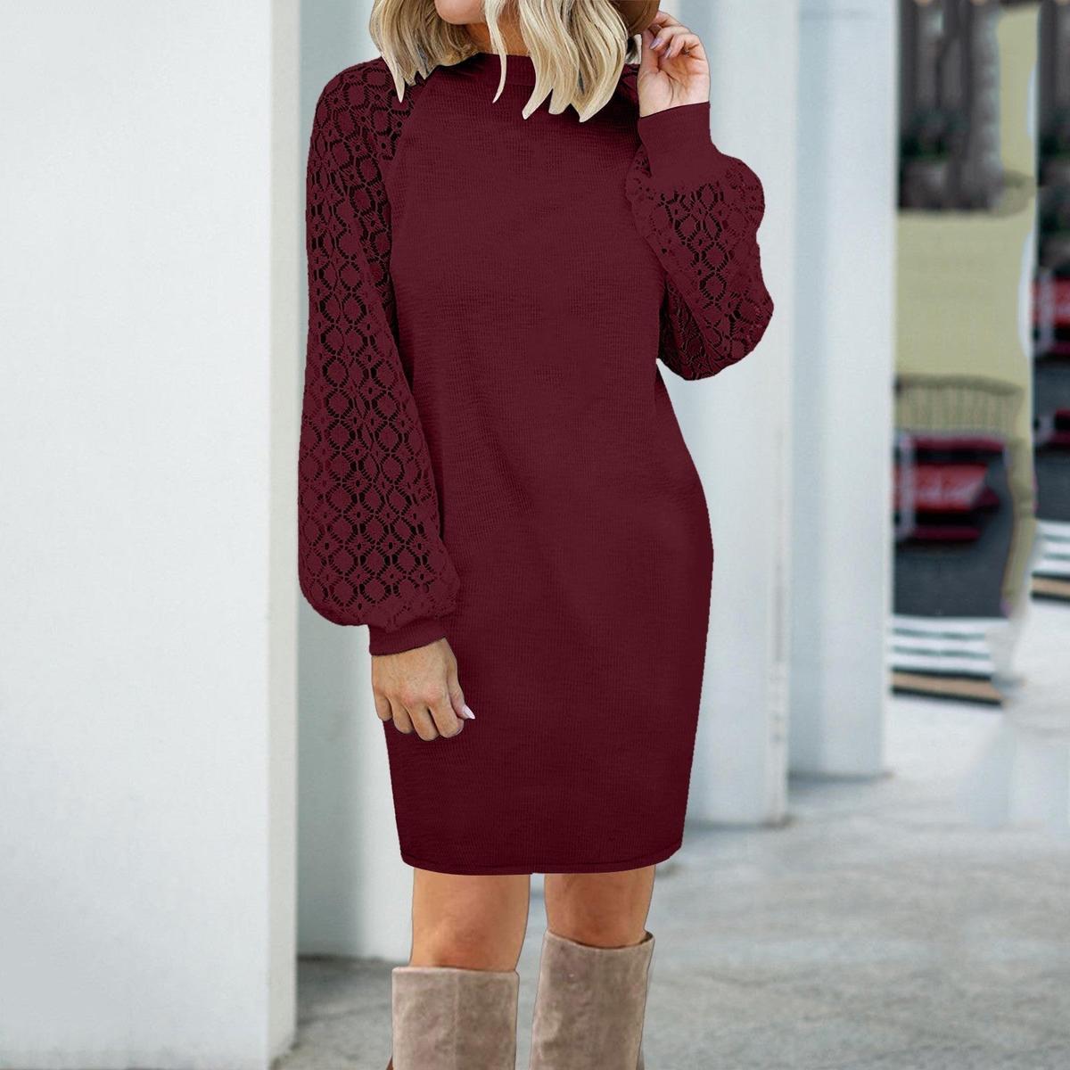 Women's Pullover Sweater With Pleated Sleeves