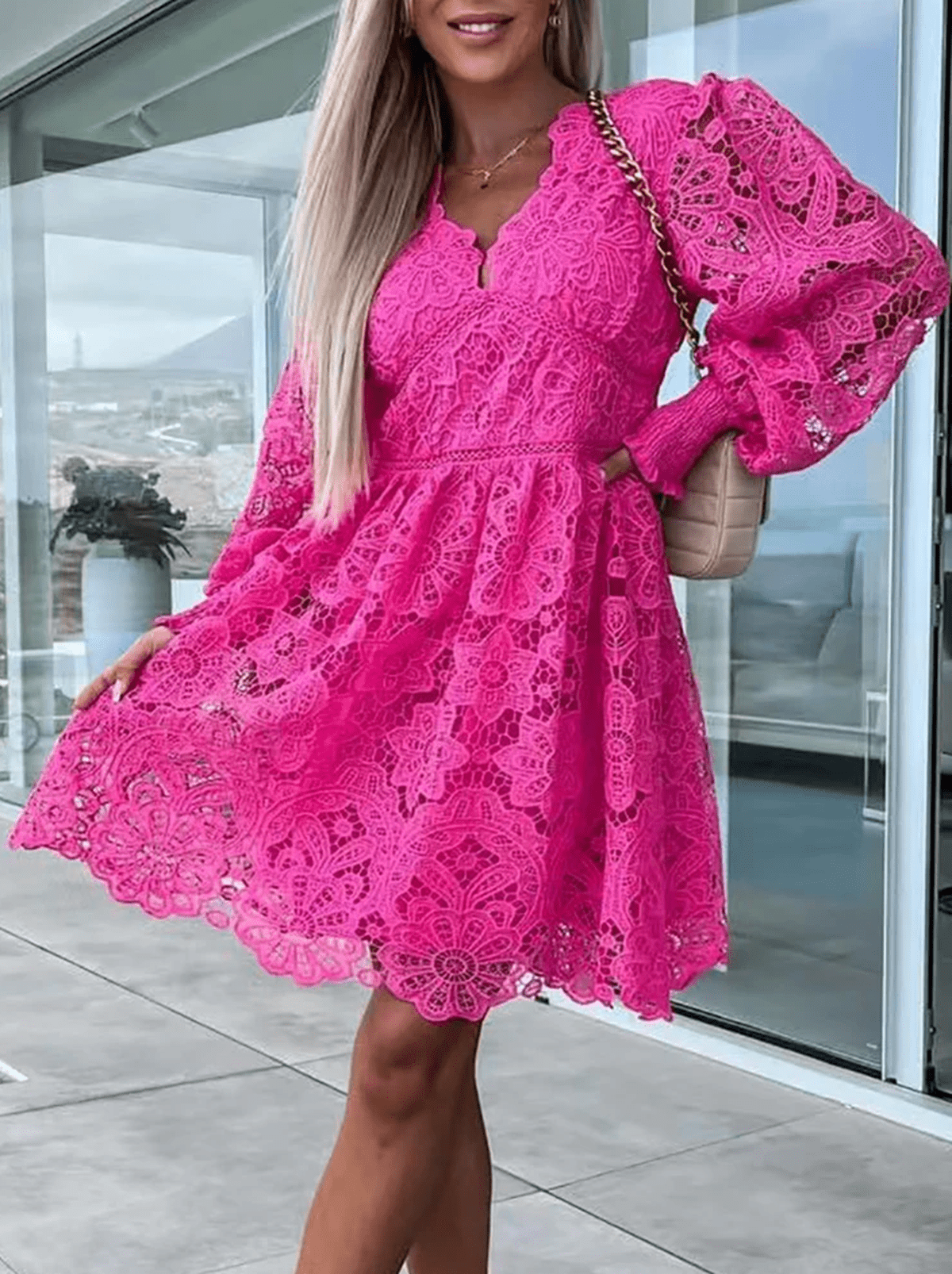 Women's Spring Mini Dress - Chic, Versatile, Comfortable