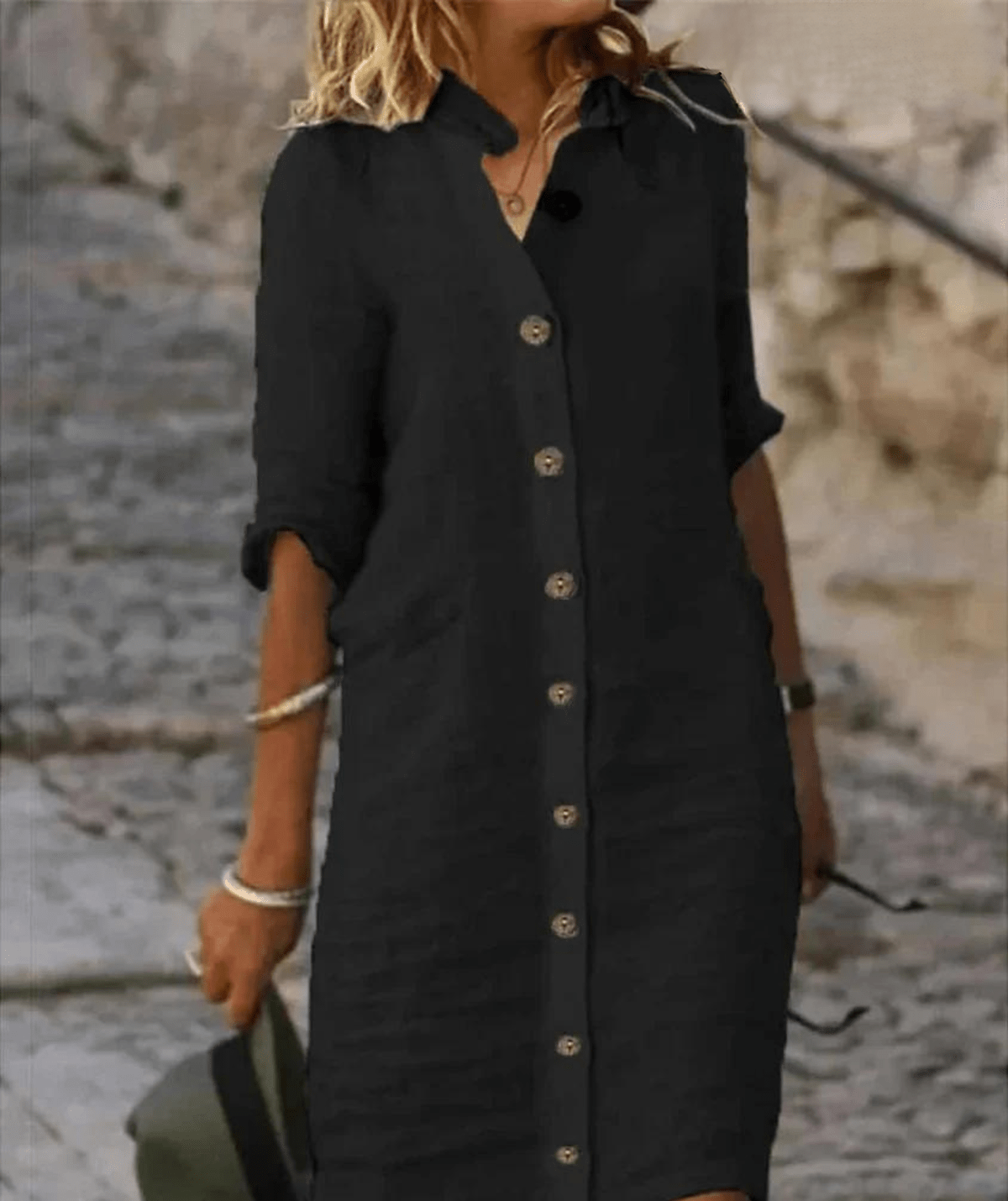 Women's Summer Button-Down Midi Dress