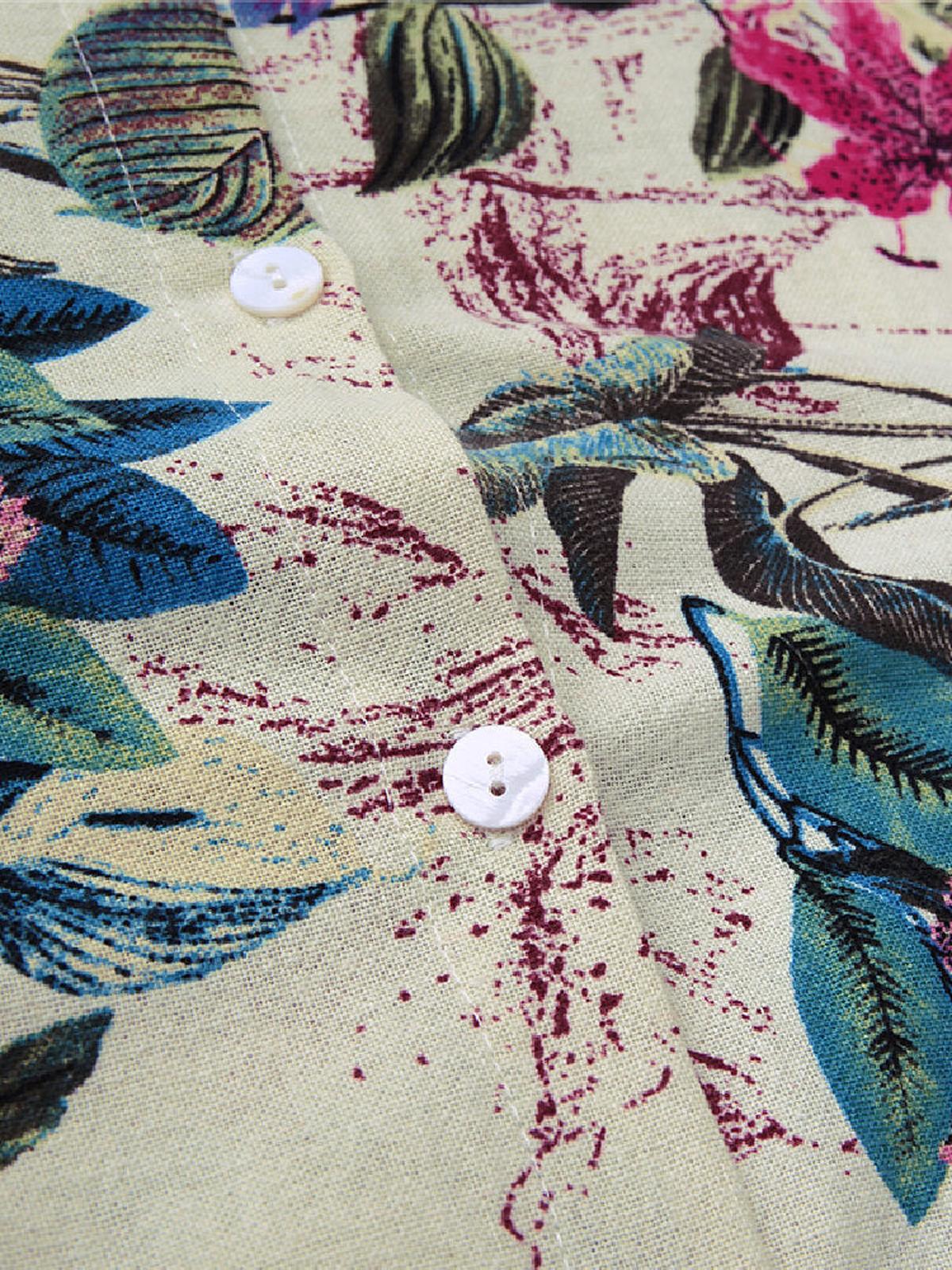 Yellow Floral Cotton Maxi Dress With Front Pockets