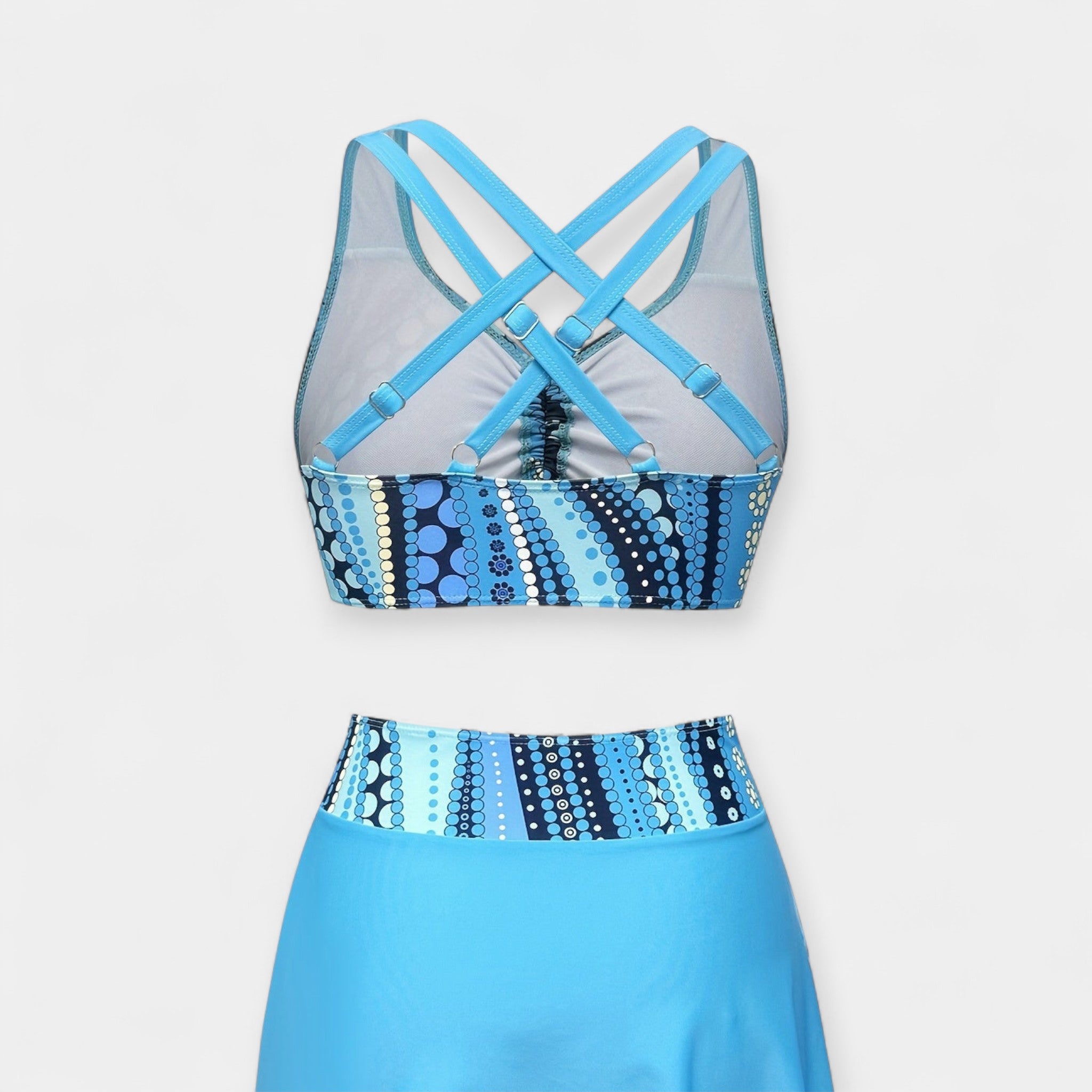 Set bikini cu fustă asortată de plajă