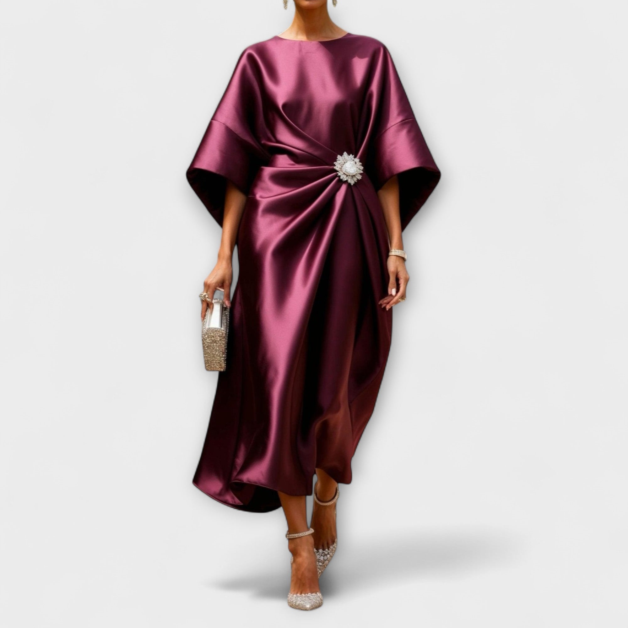 Luxury Shiny Satin Evening Dress