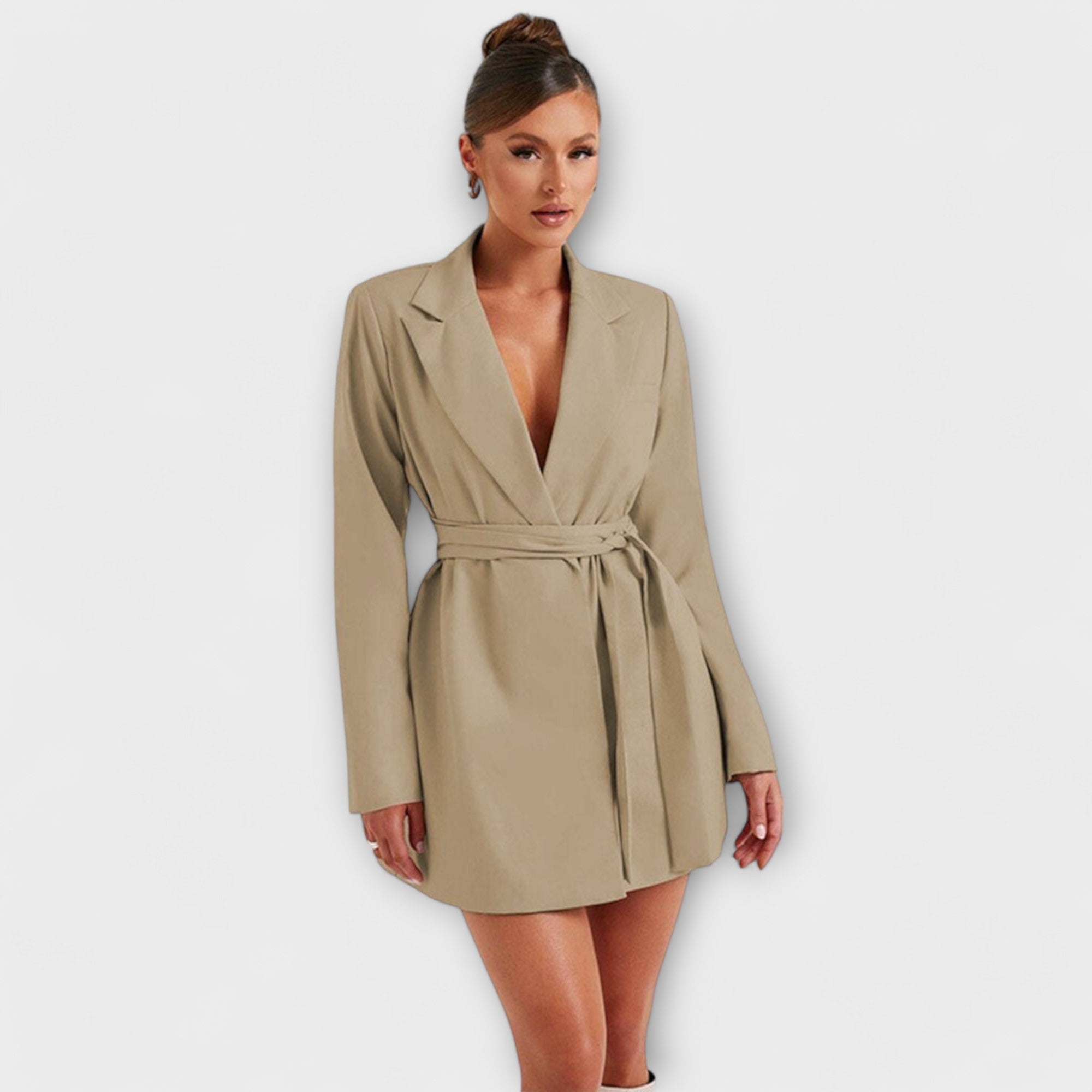 Blazer Coat with V-Neckline