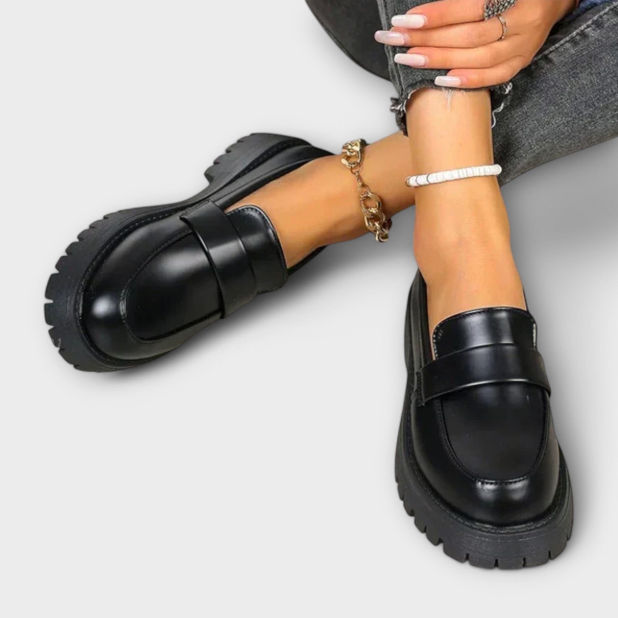 Orthopedic Women’s Loafers with Satin Wedges