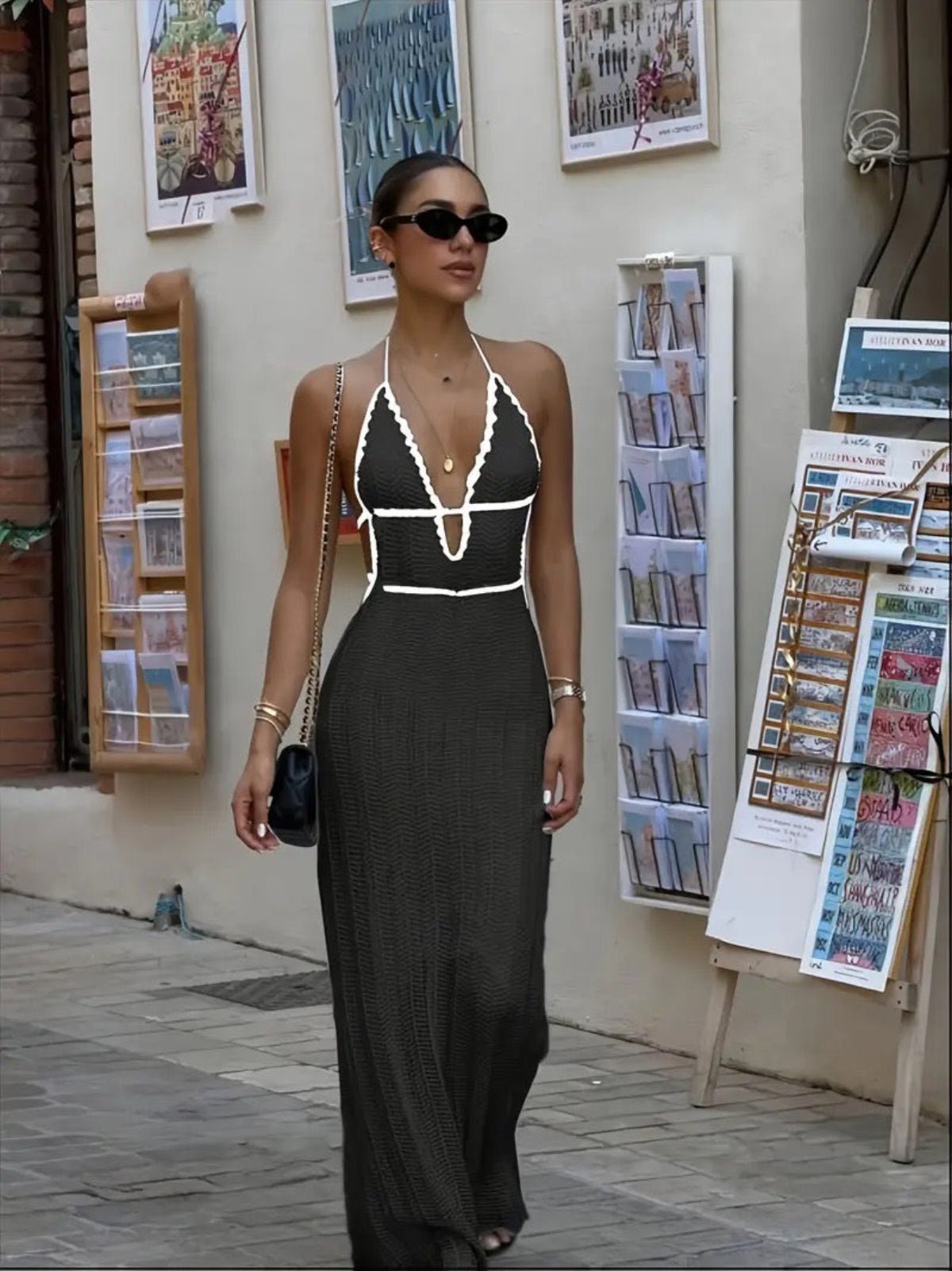 Breezy Open Back Halter Dress