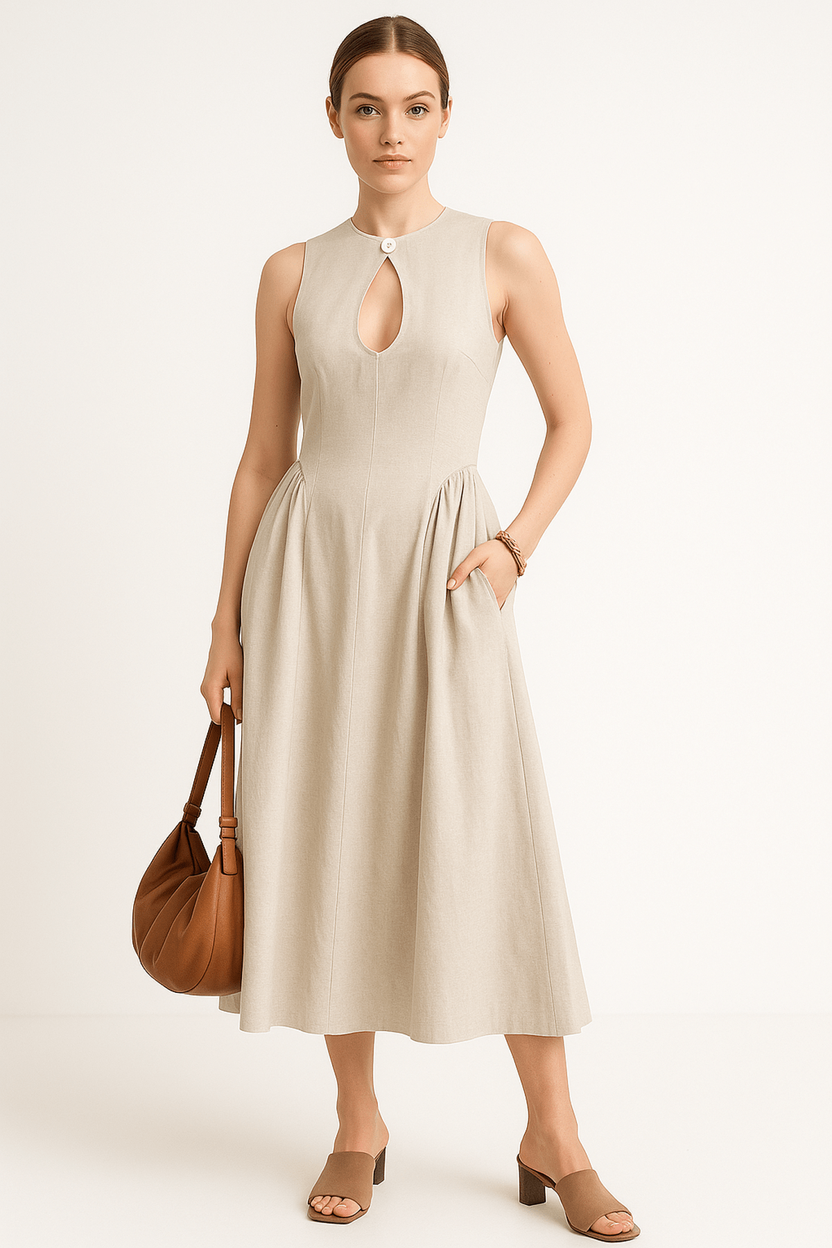 Cotton-Linen Maxi Dress