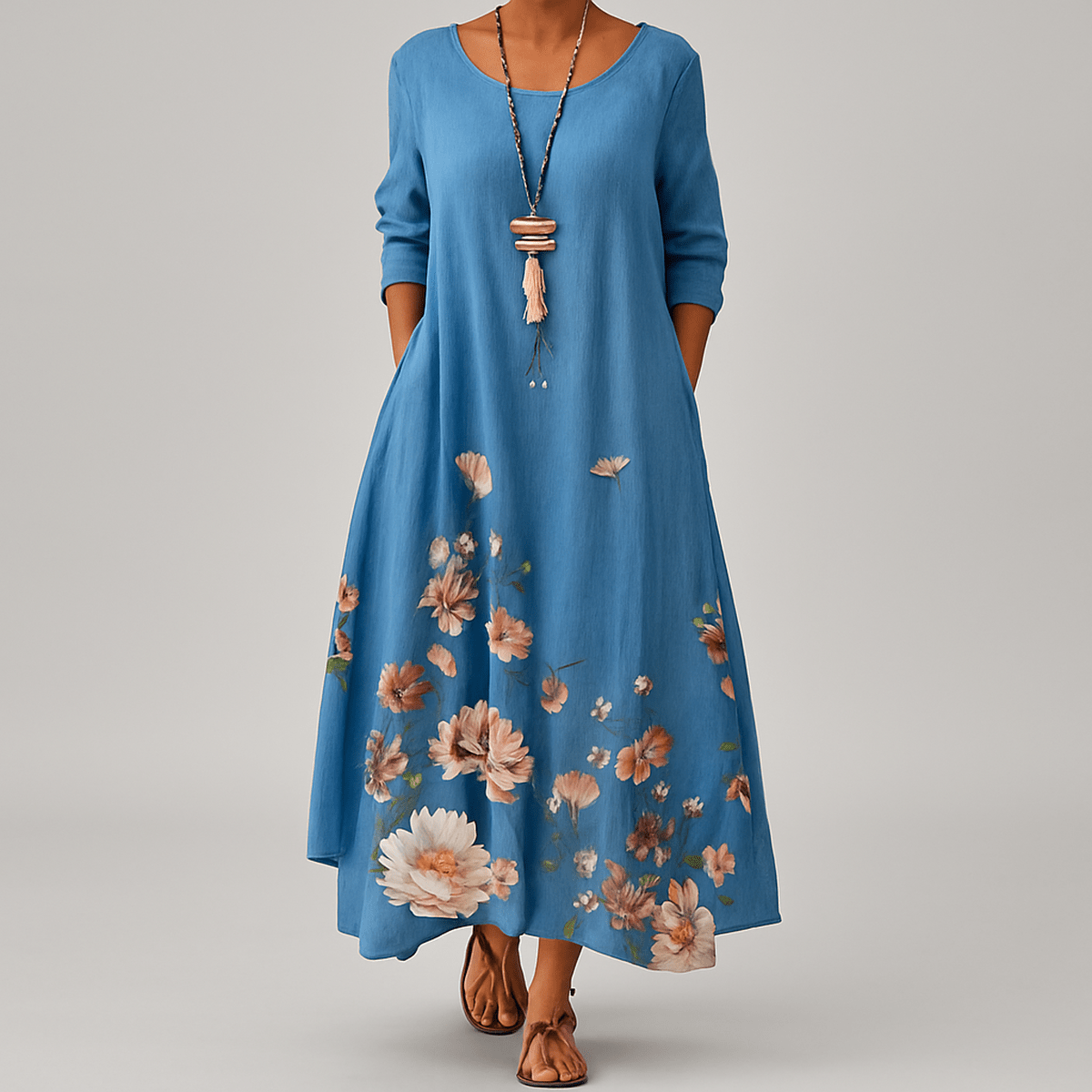 Eco-Friendly A-Line Dress With Defined Waist