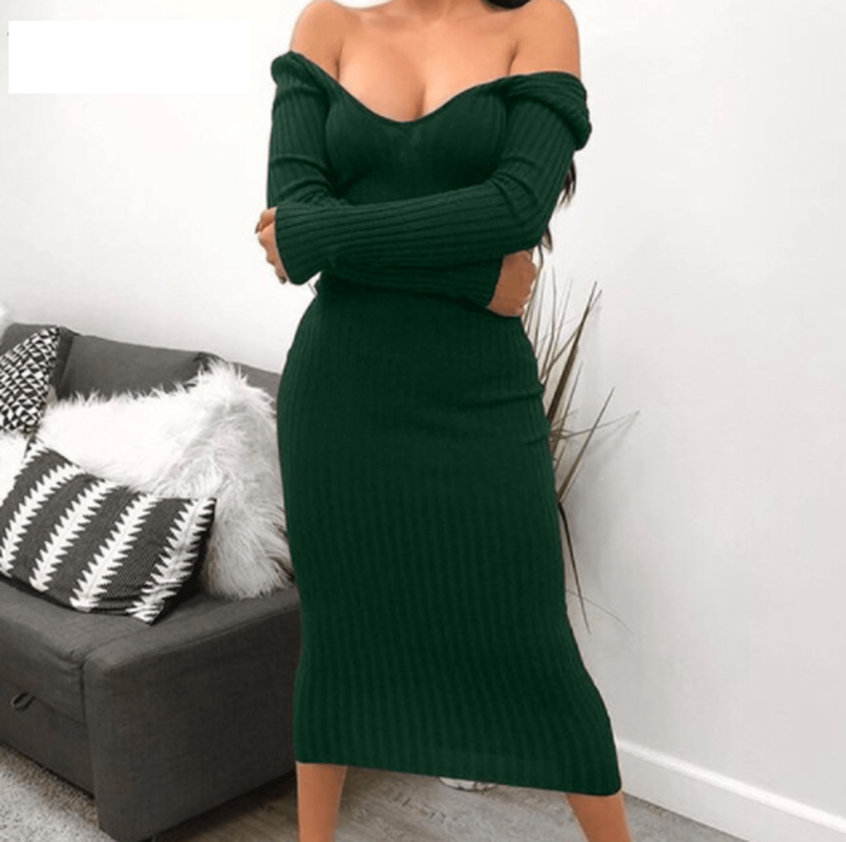 Elegant Bodycon Knit Dress