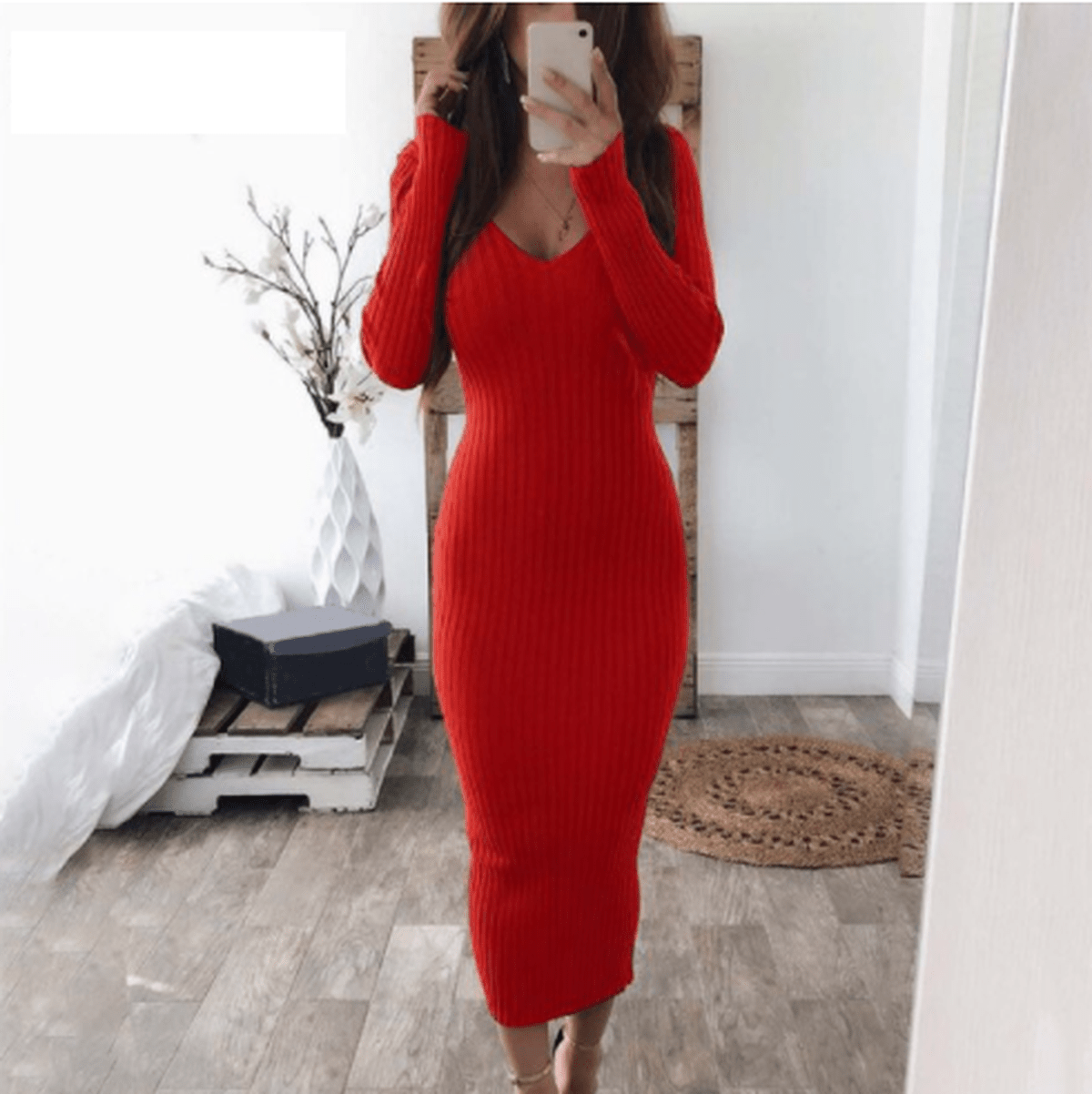 Elegant Bodycon Knit Dress