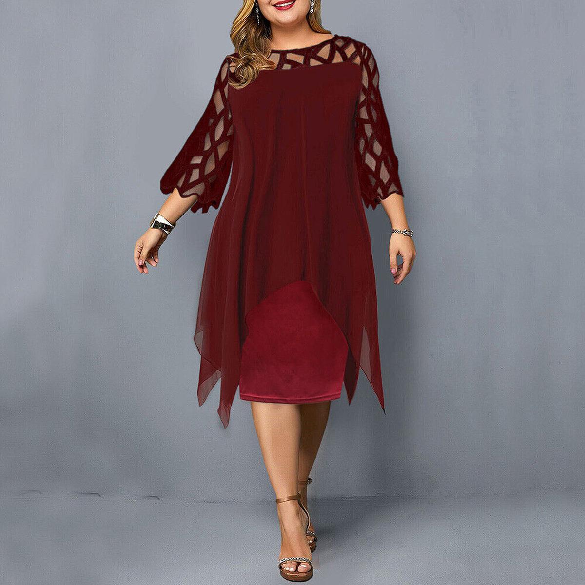 Elegant Plus Size Midi Dress