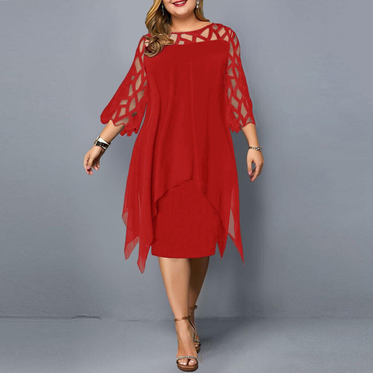Elegant Plus Size Midi Dress