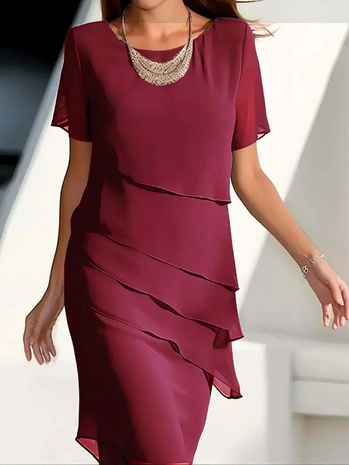 Elegant Women's Shaping Midi Dress With Tailored Fit