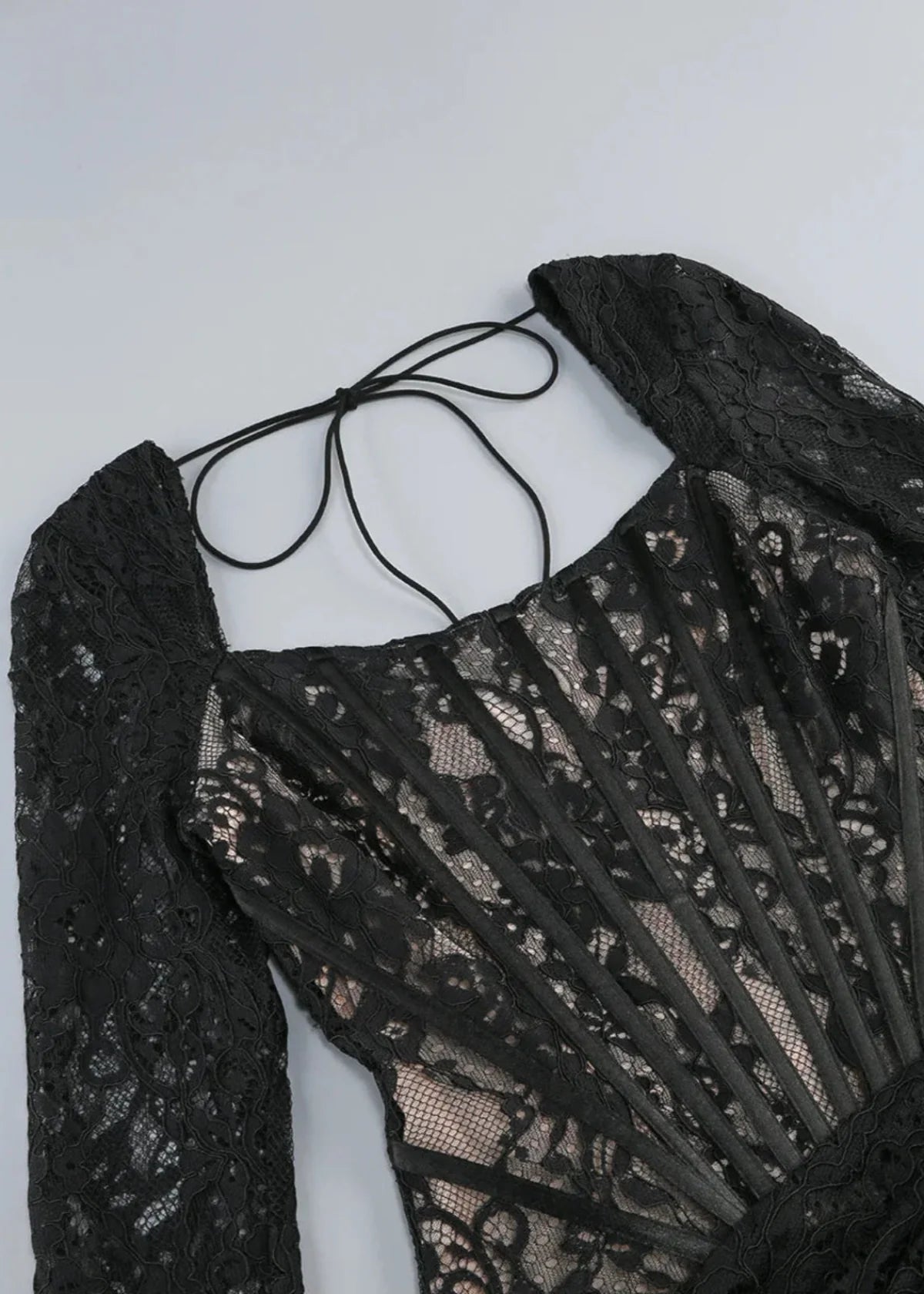 Long Sleeve Mini Corset-look Dress