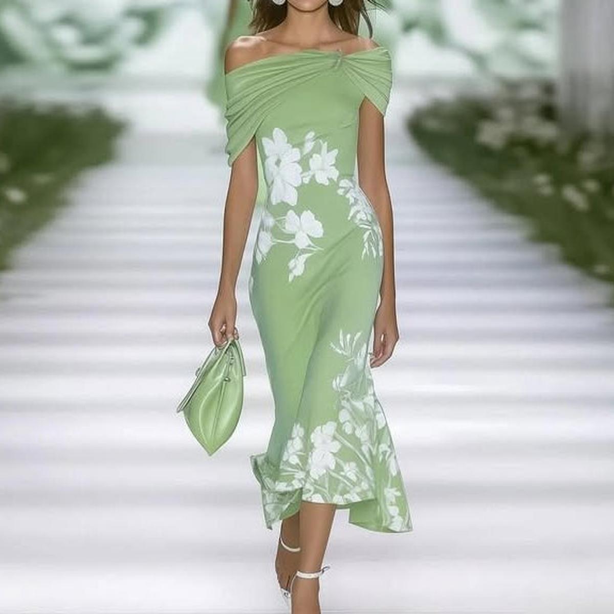 Off-Shoulder Floral Print Midi Dress