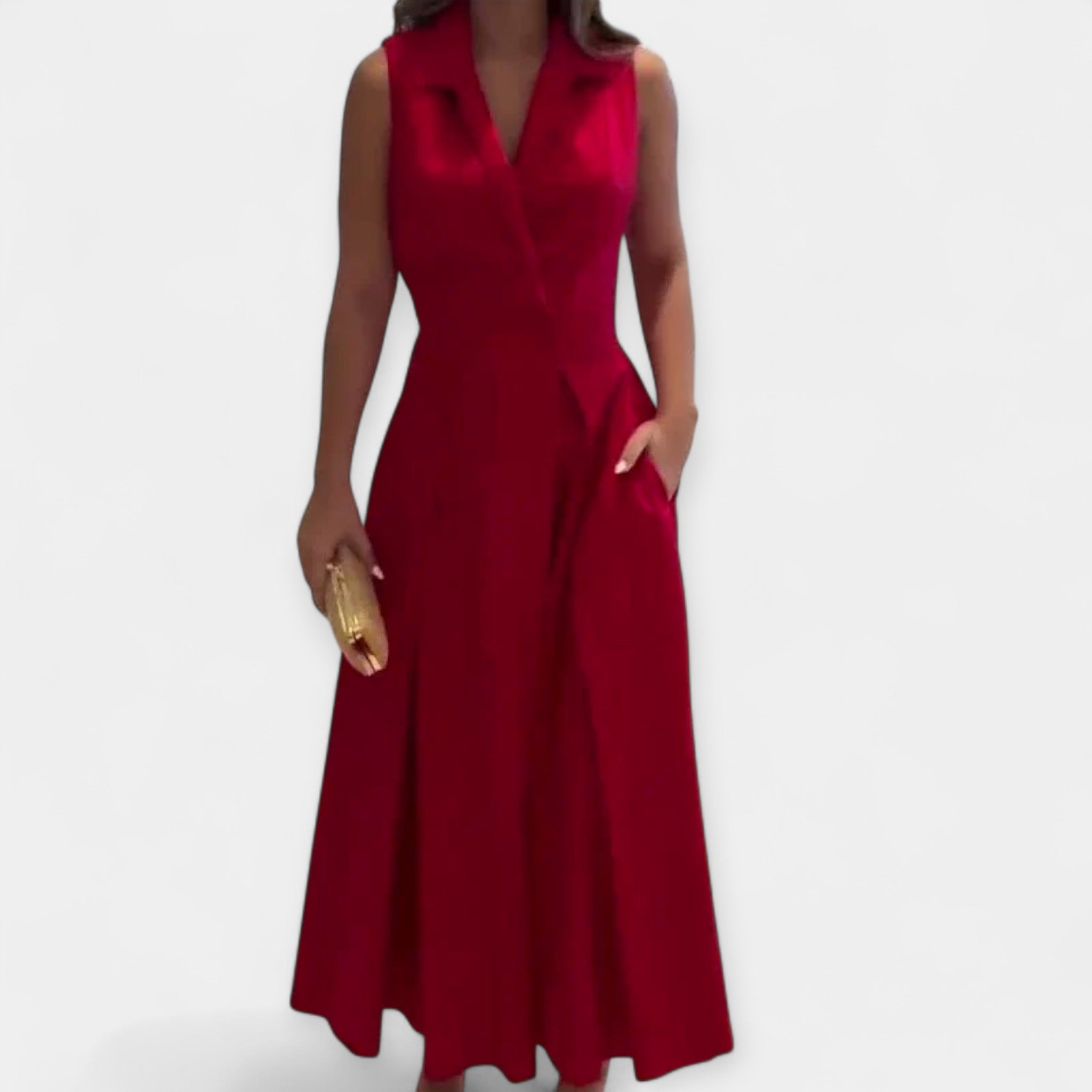 Rochie midi elegantă cu guler
