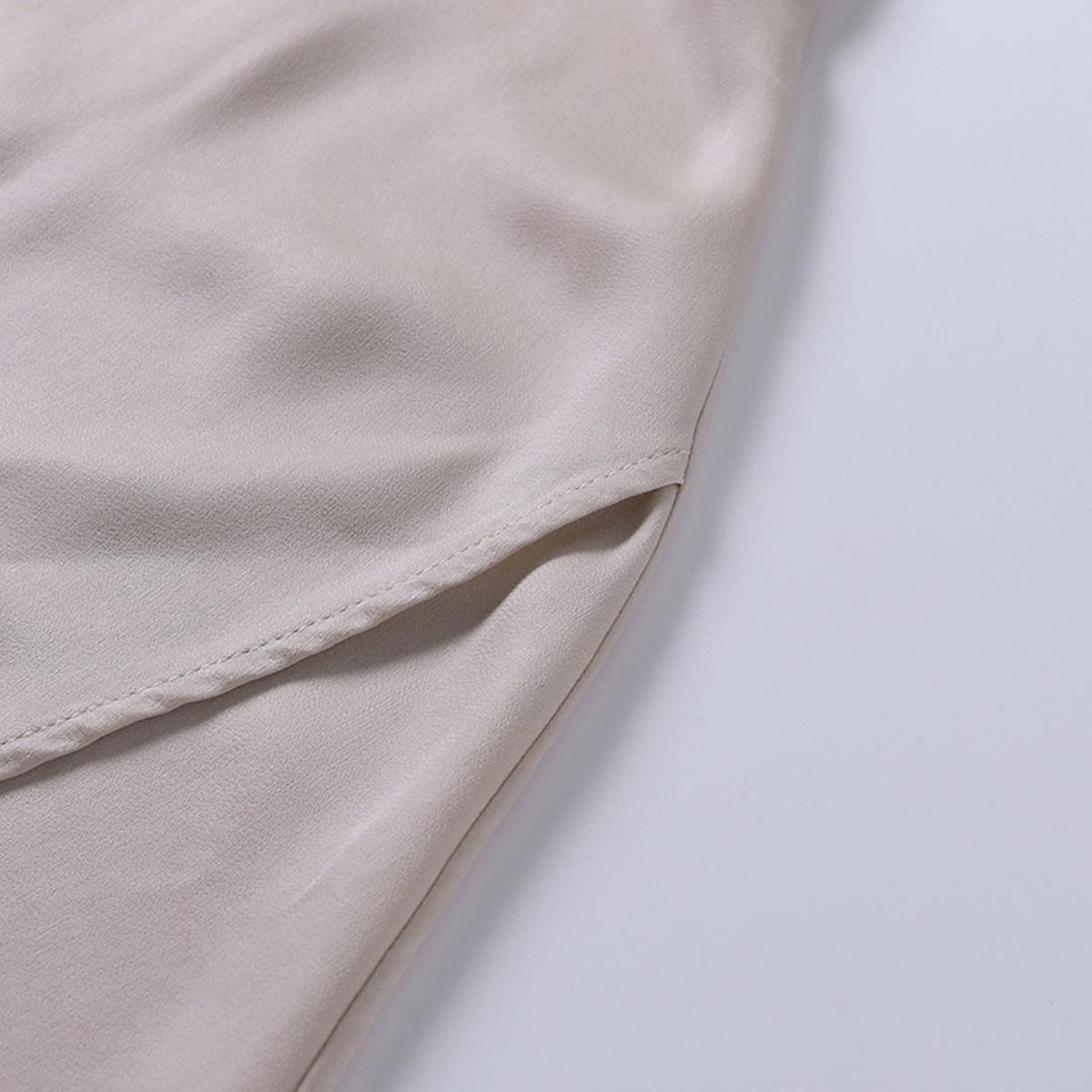 Satin Summer Maxi Dress With Waterfall Neckline And High Slit