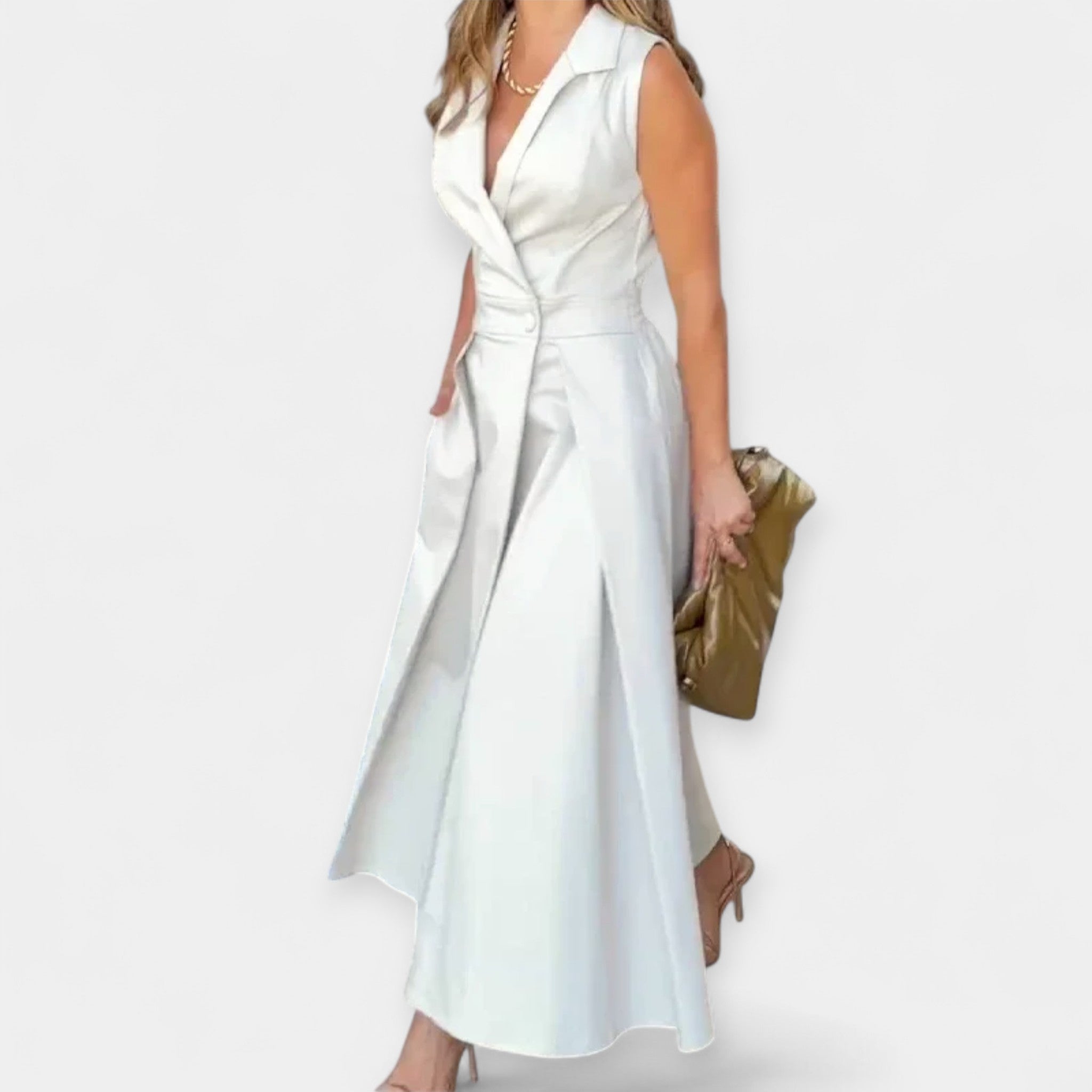 Rochie midi elegantă cu guler