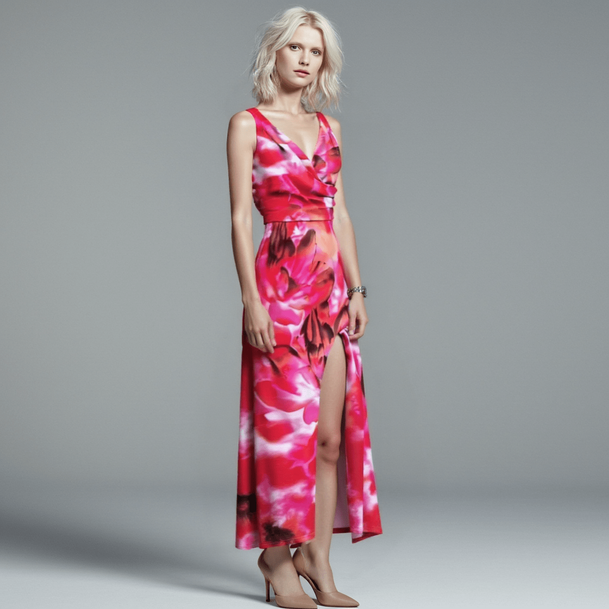 Tropical Pattern Maxi Dress For Summer