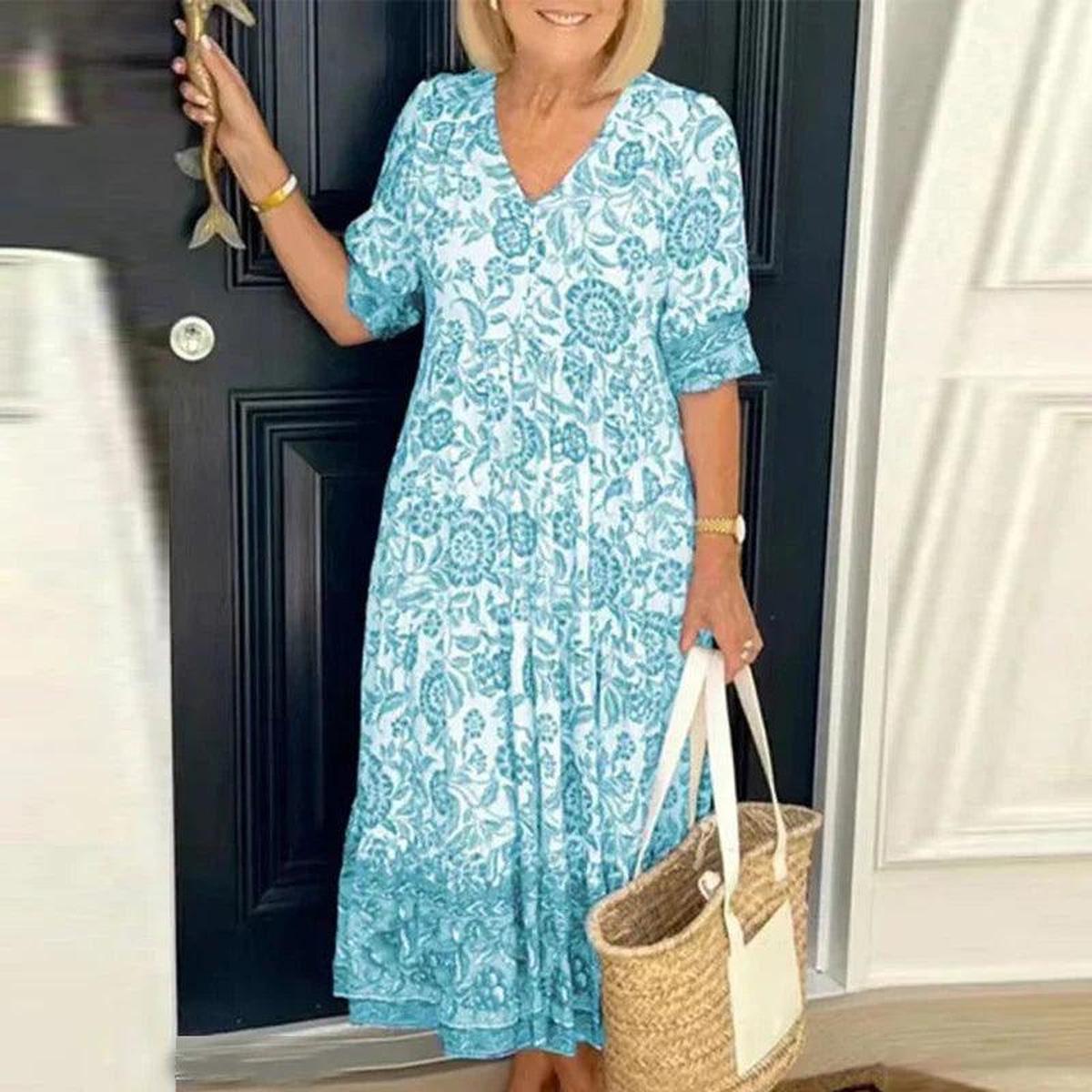 Women's Floral Print A-Line Midi Dress