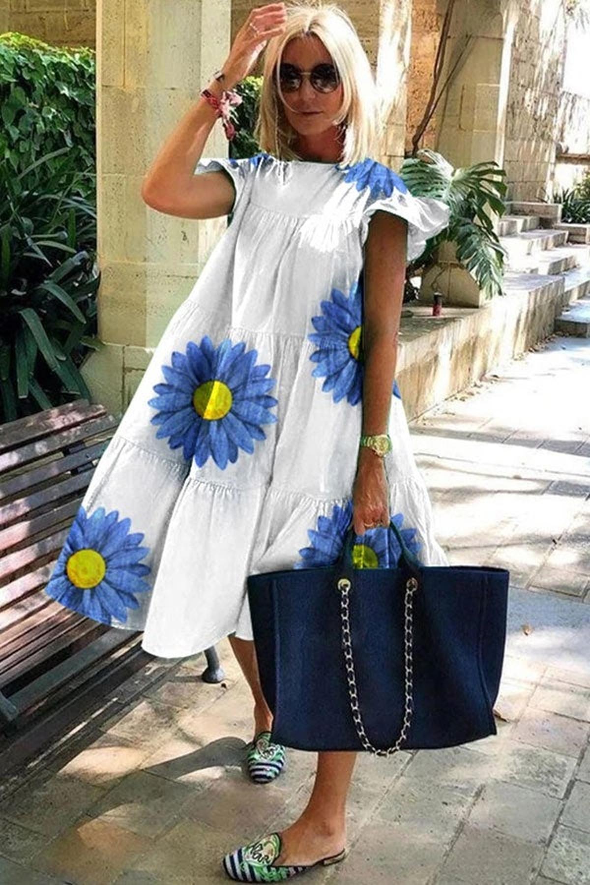 Women's Floral Print A-Line Summer Dress