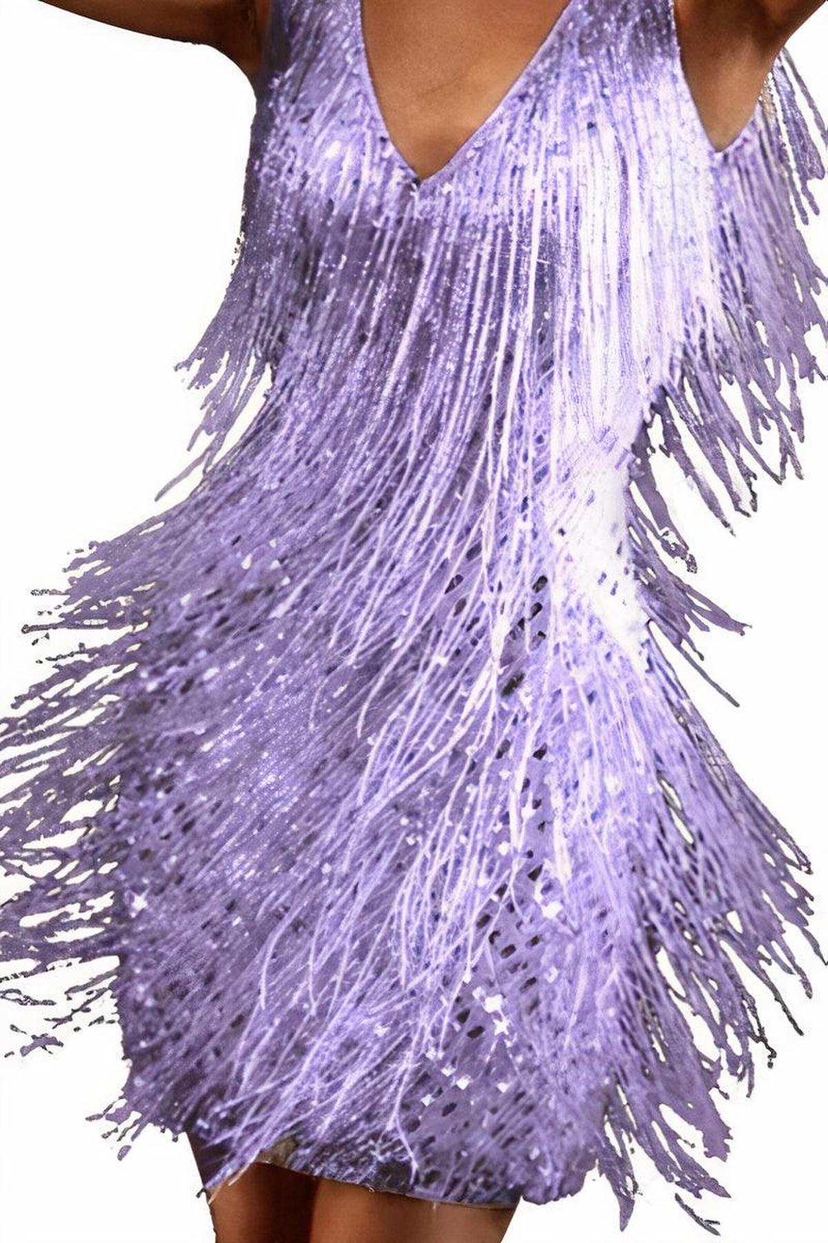 Women's Iridescent Fringe Bodycon Dress