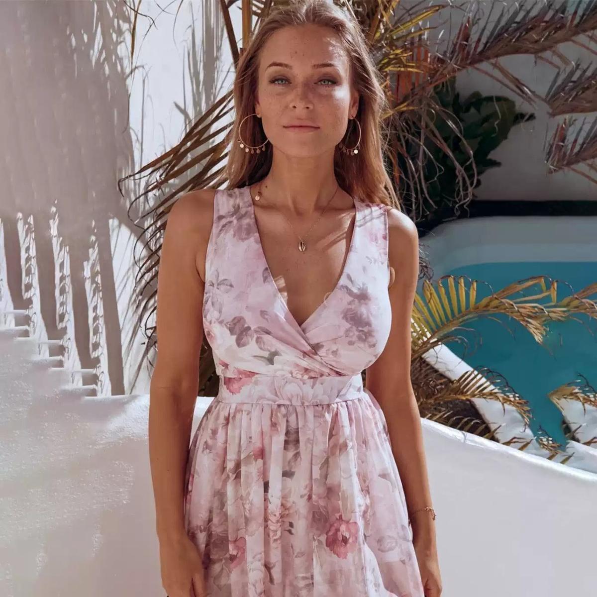 Women's Sleeveless Printed Maxi Dress