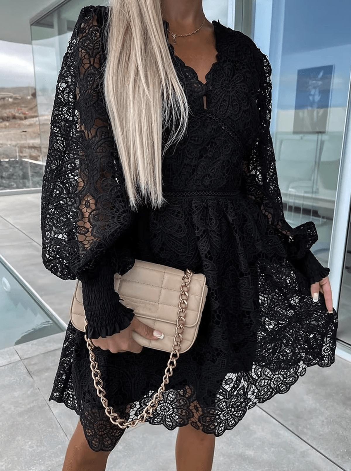 Women's Spring Mini Dress - Chic, Versatile, Comfortable