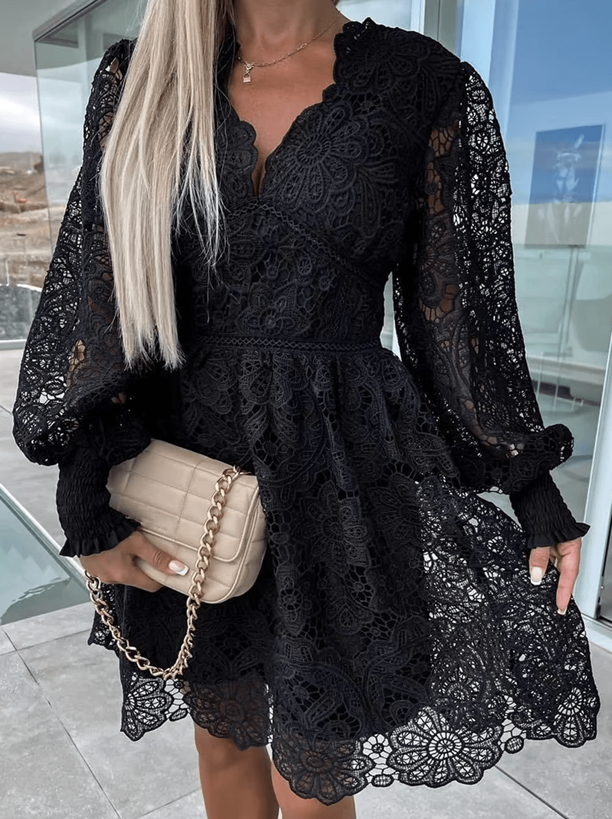 Women's Spring Mini Dress - Chic, Versatile, Comfortable