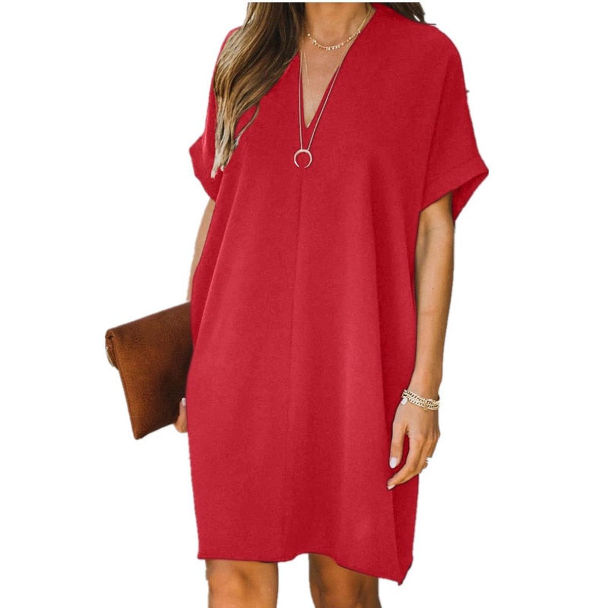 Women's V-Neck Summer Dress Form-Fitting Elegant Style