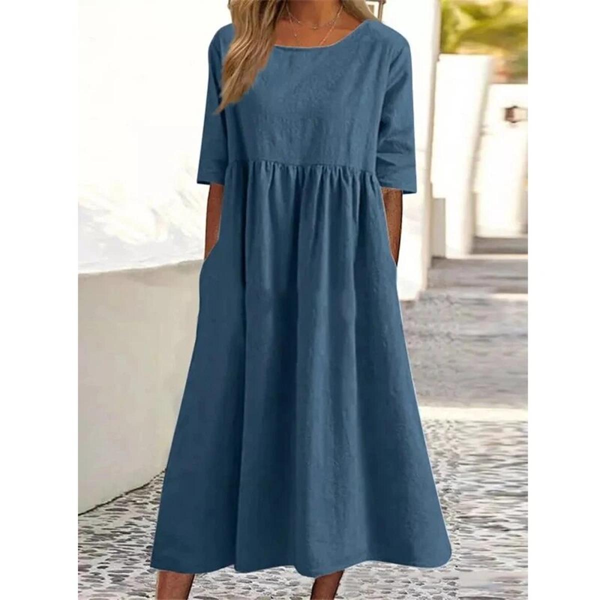 Women's Versatile Spring Dress With Pockets