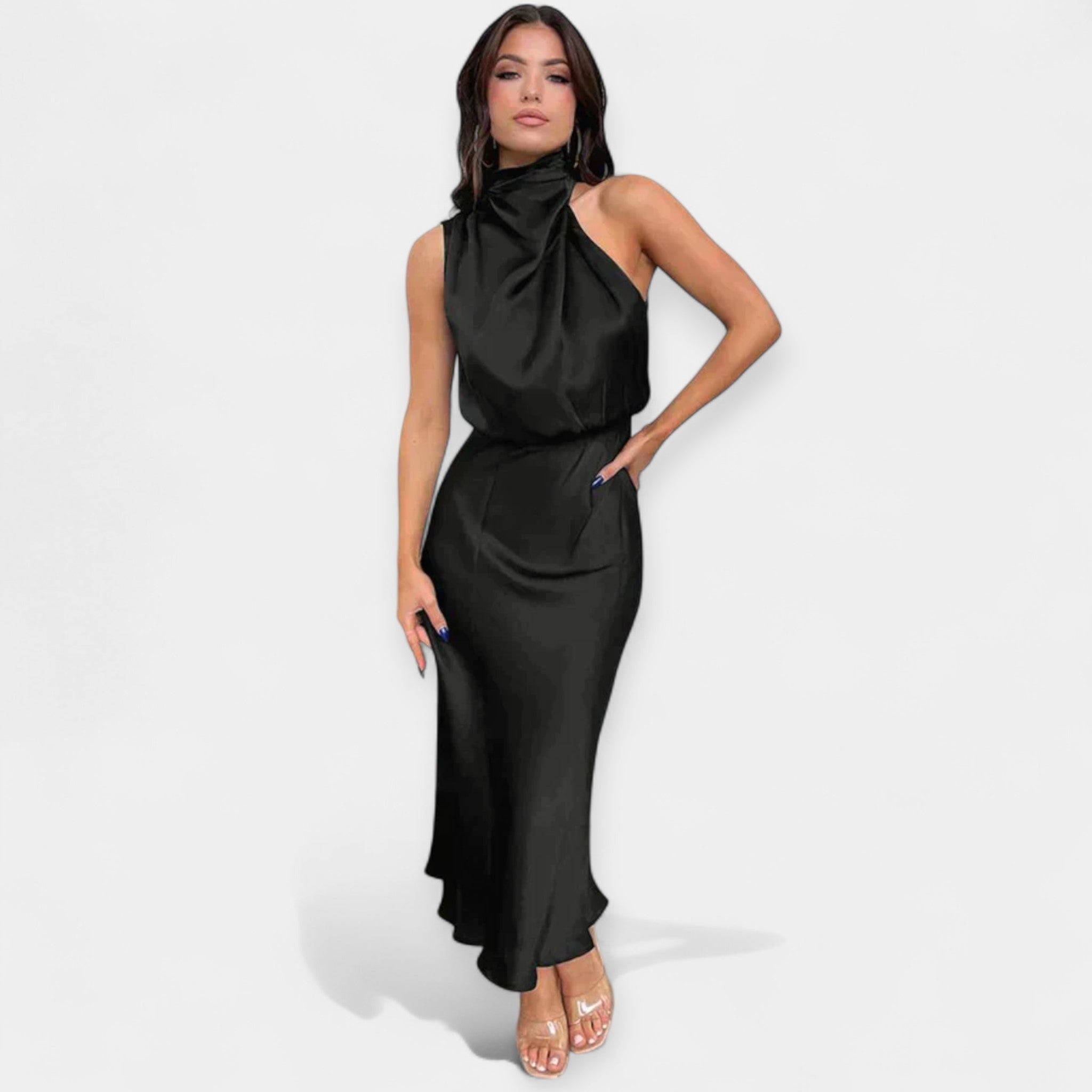 Rochie elegantă fără umeri