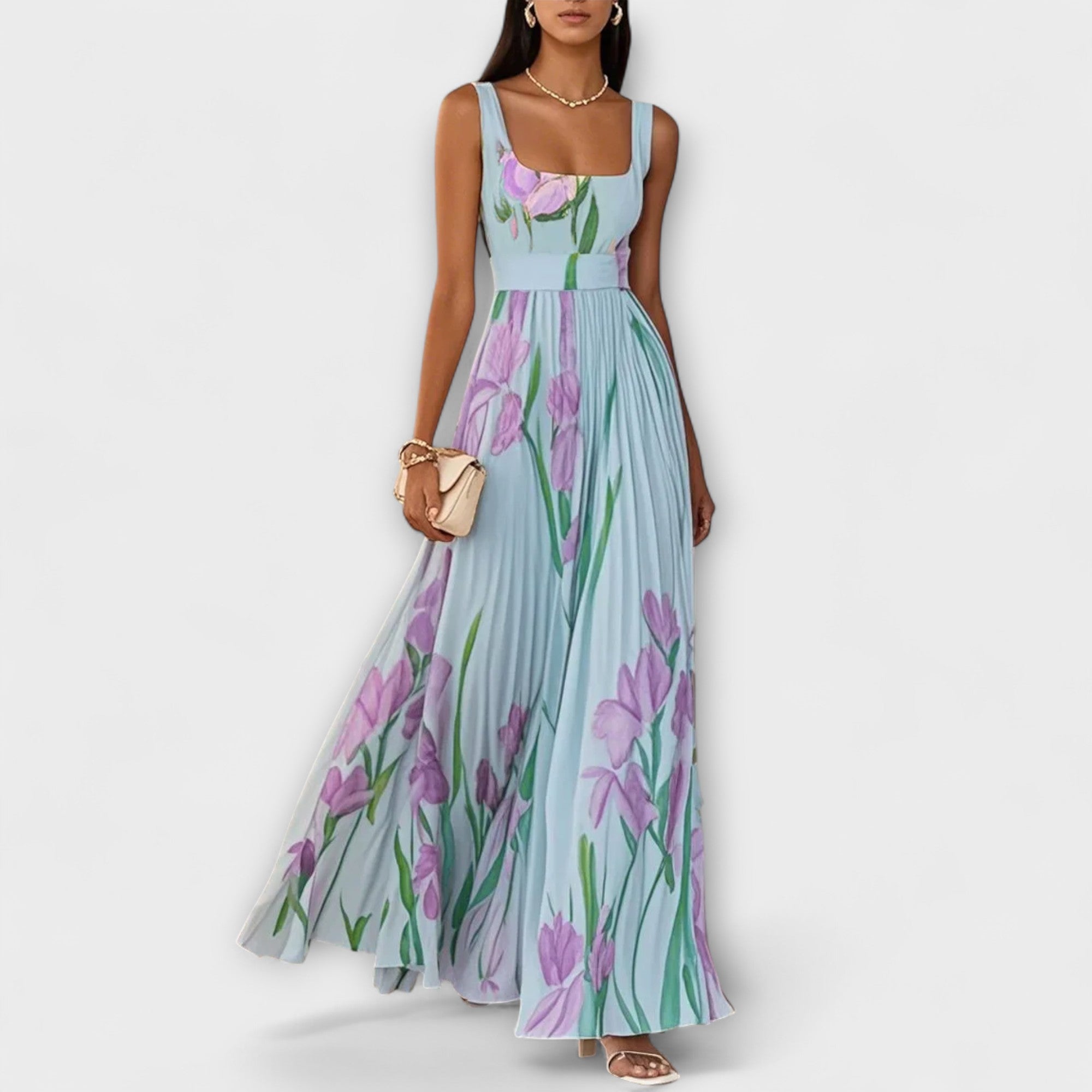 Floral Chiffon Maxi Dress